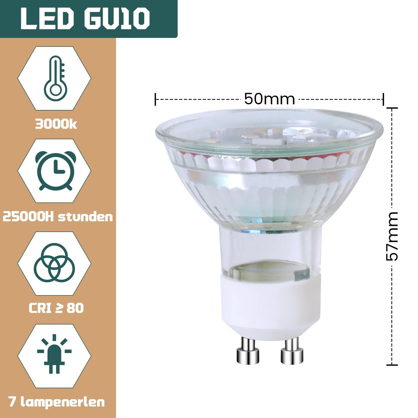 ZMH Gu10 Modern Warmweiss Leuchtmittel - 4.8W 3000K Lampe Ersetzt 48W Birnen Abstrahlwinkel 110¡ã Spot Energiesparlampe Gl¨¹hbirne Nicht Dimmbar Reflektorlampen mit Langer Nutzlebensdauer 6 pack
