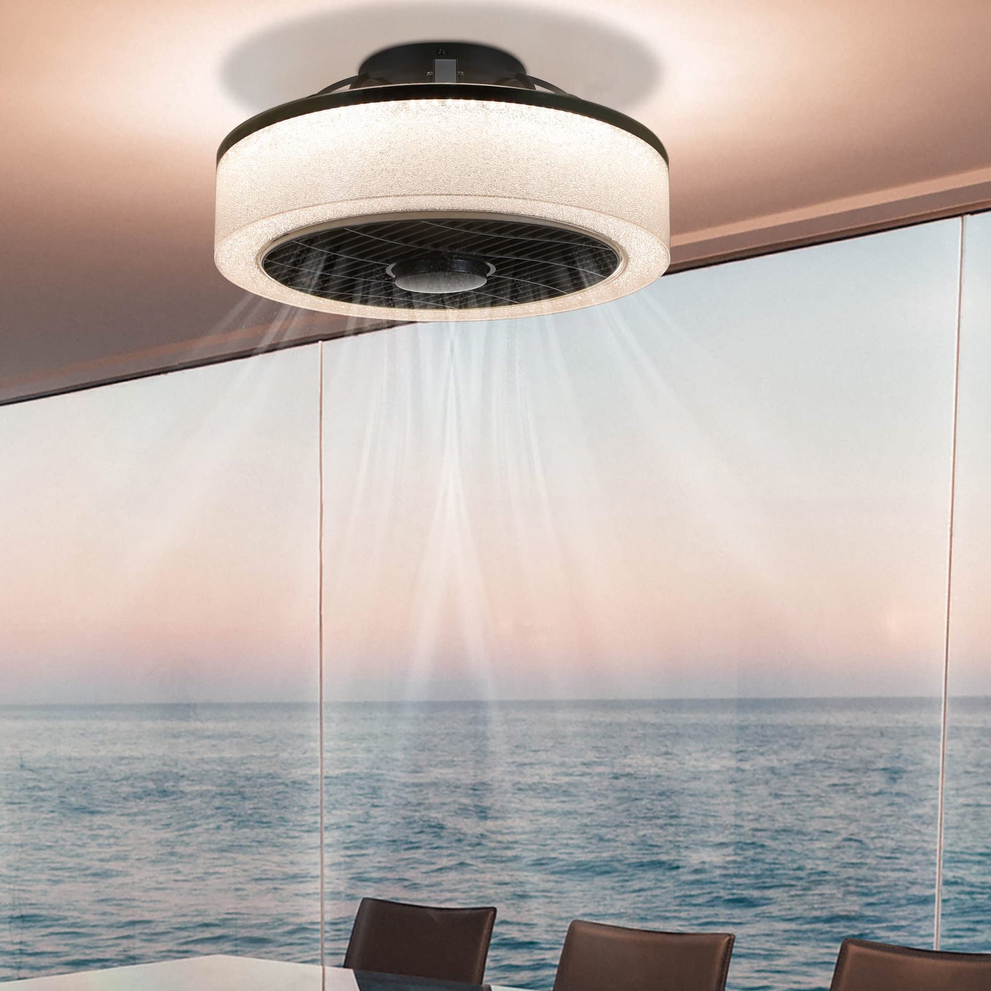 ZMH Led deckenventilator mit Beleuchtung - 39.5CM Modern Gro? Deckenlampe Fan Leise Fernbedienung Timing Wohnzimmerlampe Dimmbar Deckenleuchte Ventilator f¨¹r Schlafzimmer Wohnzimmer K¨¹che Esszimmer