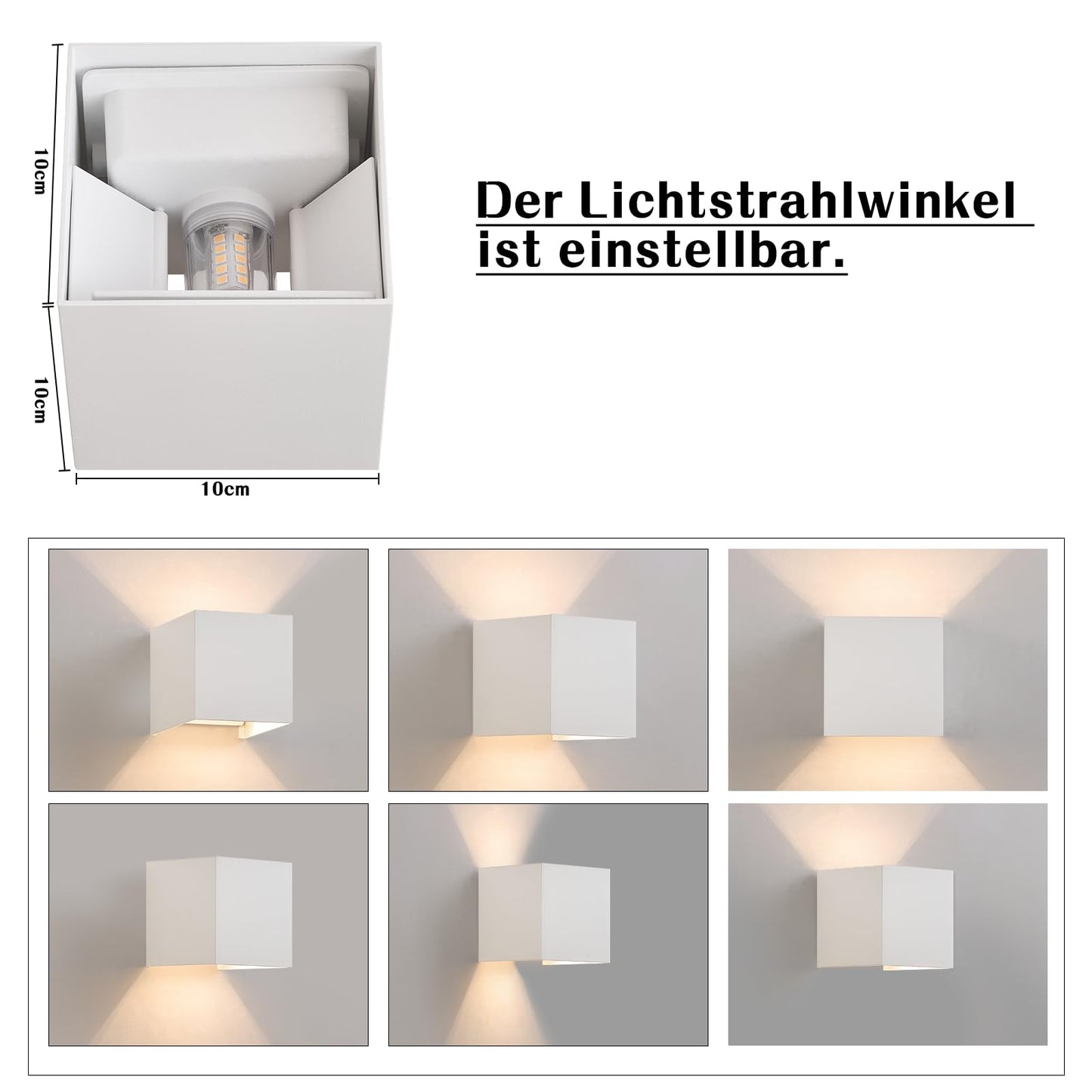 ZMH Wandlampe LED Wandleuchte Innen/Aussen: 4er set Aussenlampe Warmwei? IP65 Au?enwandleuchten G9 Wei? Lampe Up Down Treppenbeleuchtung Au?enleuchte f¨¹r Hauswand Schlafzimmer Flur Treppenhaus