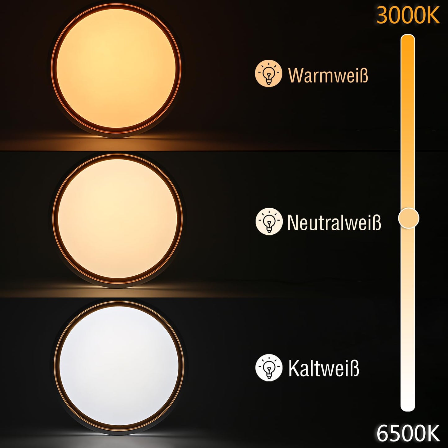 ZMH Deckenlampe LED Deckenleuchte Schlafzimmer - ?30cm Schlafzimmerlampe Dimmbar mit Fernbedienung 18W Modern Rund Wohnzimmerlampe Wei? Gold Deckenbeleuchtung f¨¹r Wohnzimmer K¨¹che Flur Esszimmer