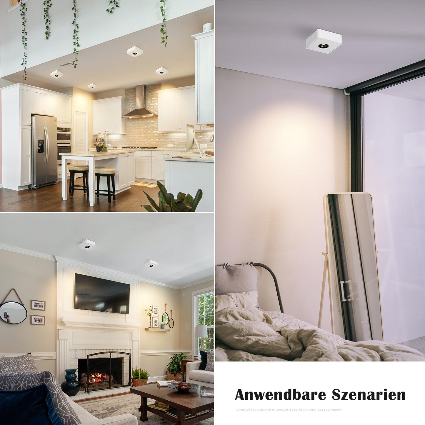 ZMH Deckenstrahler, LED-Aufbaustrahler ¨C 7 W Strahler, Deckenleuchte, Aufbaustrahler, Warmwei?, flacher Strahler, geeignet f¨¹r K¨¹che, Wohnzimmer, Esszimmer, Flur, Flur