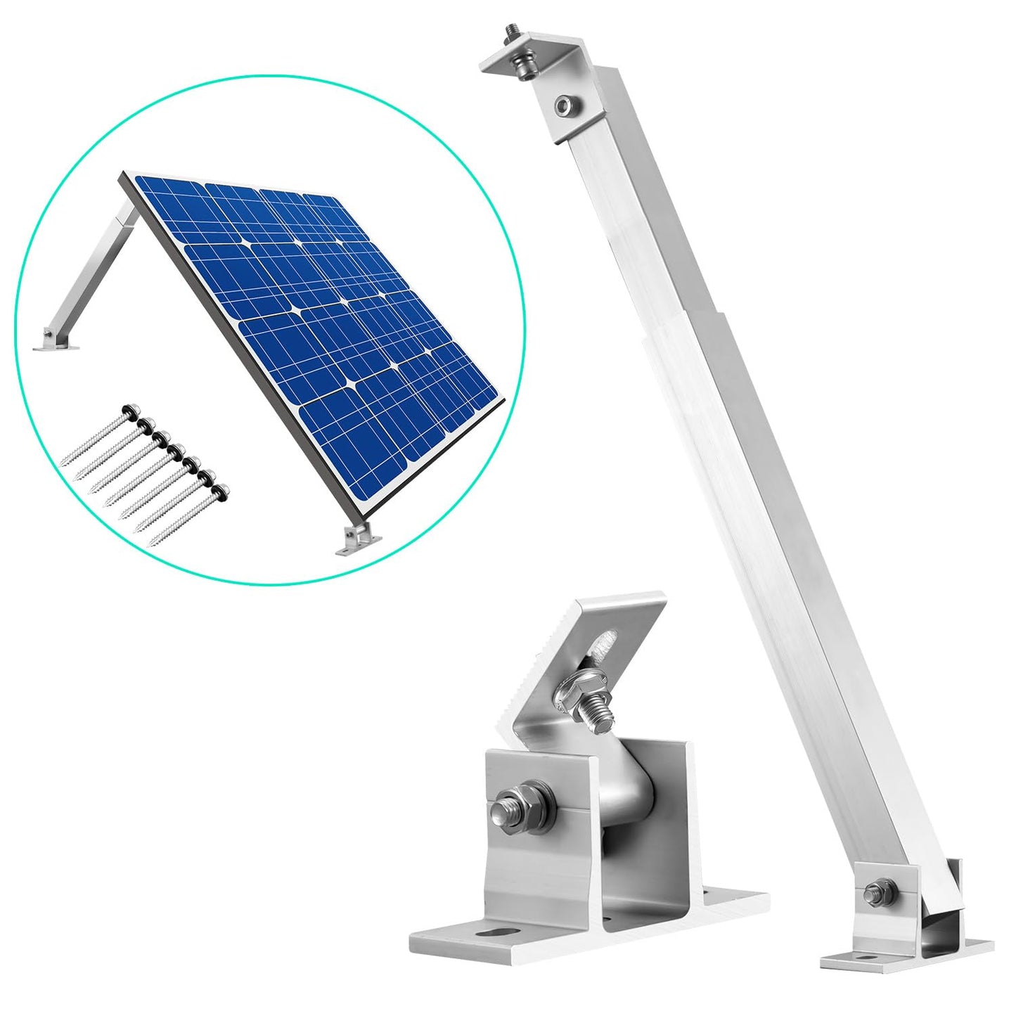 ZMH Solarmodul Halterung Balkonkraftwerk Halter - 36-68CM Verstellbar Set Solarpanel Halterung f¨¹r 100W-400W Solarpanel 0-30¡ã Einstellbarer Winkel Dachhalterungen Halterung (2ER)