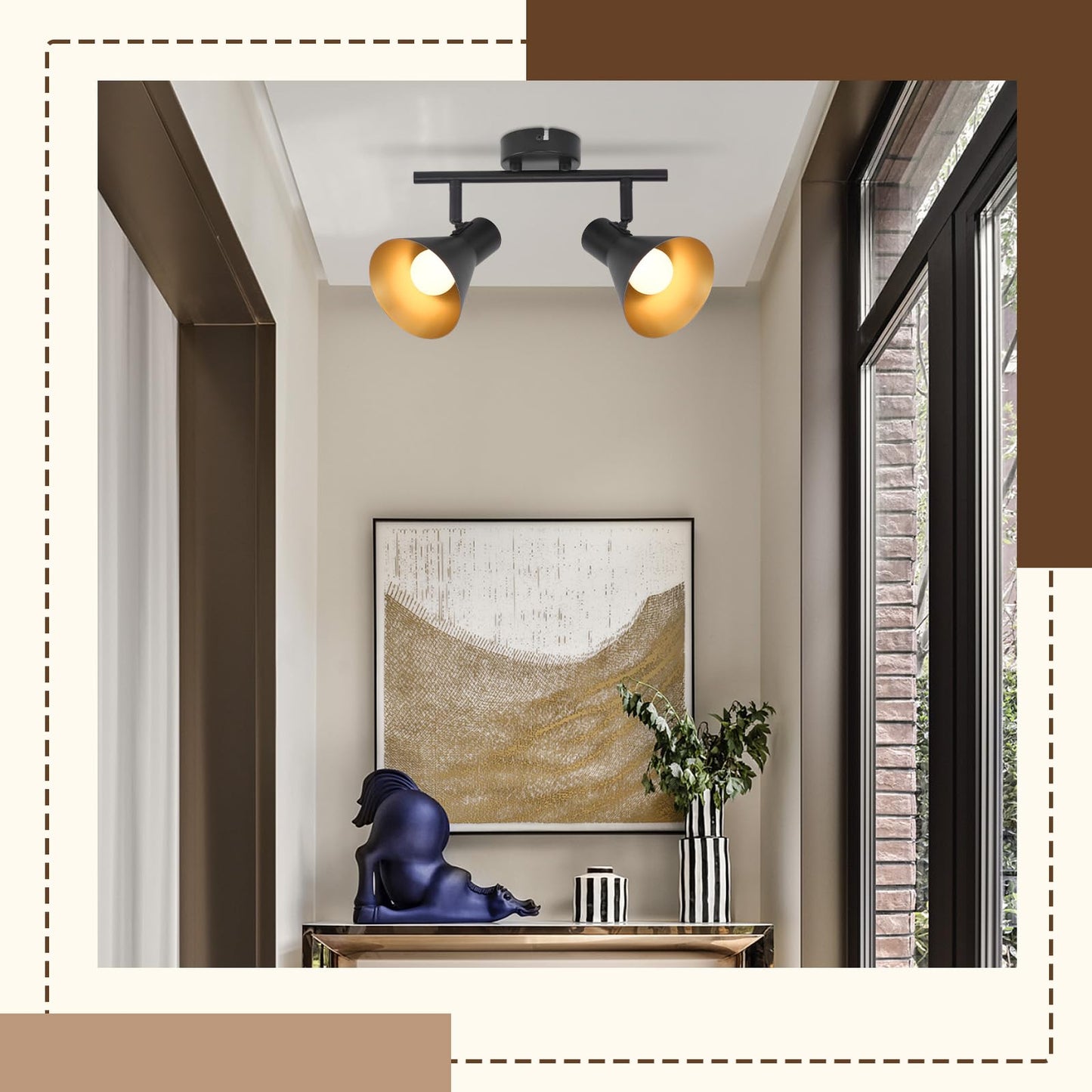 ZMH Deckenlampe K¨¹che Deckenstrahler Schwarz - 2 Flammig K¨¹chenlampe E14 Vintage Deckenleuchte Flur Schwenkbar 330¡ã Industrial Flurlampe Retro Strahler Metall f¨¹r B¨¹ro Eingangsbereich
