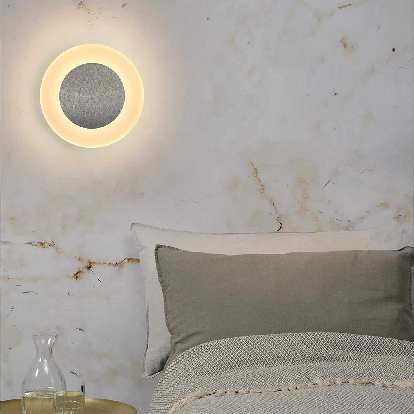 ZMH 2ER LED Wandlampe innen Wandleuchte: Modern Rund Flurlampe Warmwei? Eisen & Acryl ?16cm 6.9W Wandbeleuchtung f¨¹r Flur Treppenhaus Keller Schlafzimmer Wohnzimmer Arbeitszimmer Kinderzimmer