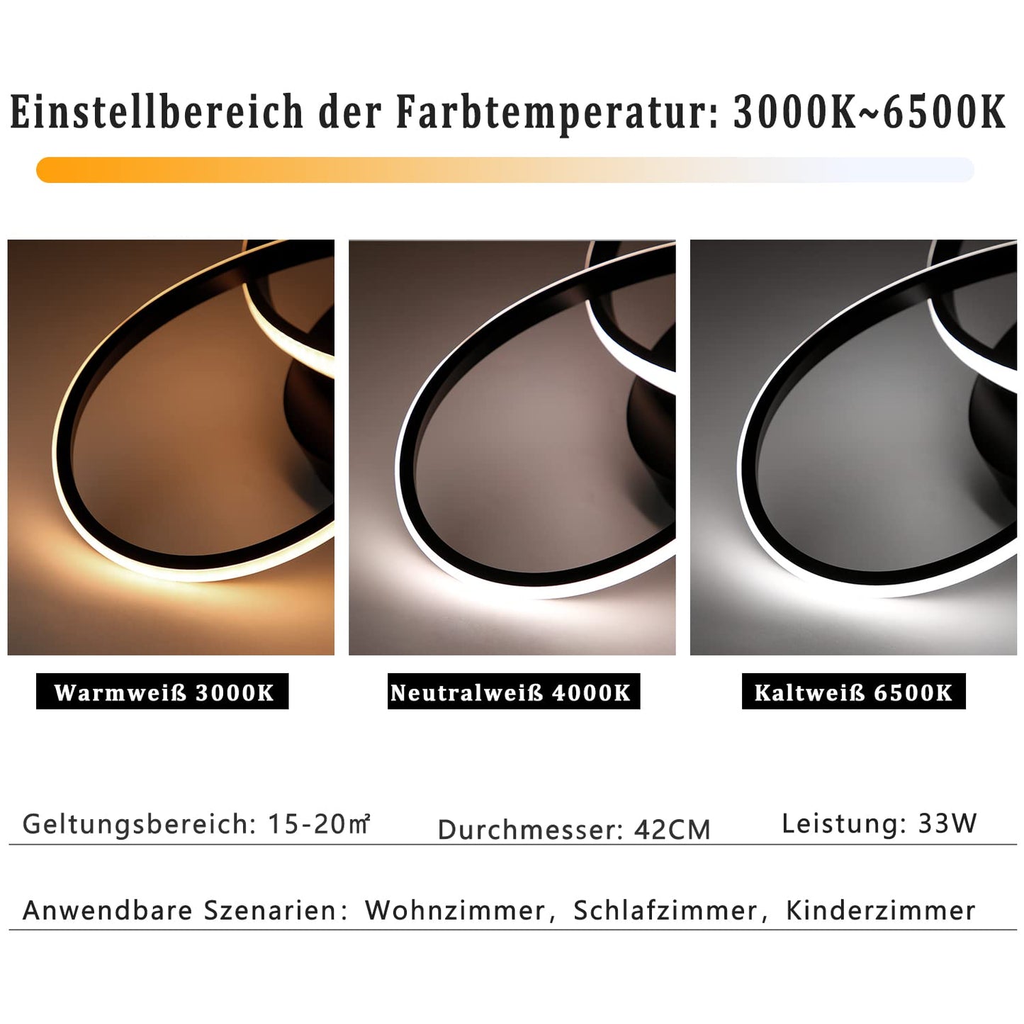 ZMH LED Deckenleuchte Dimmbar Deckenlampe - 33W Wohnzimmerlampe Schwarz mit Fernbedienung Modern Schlafzimmerlampe - 40CM Geometrie Design Lampe f¨¹r Wohnzimmer Schlafzimmer K¨¹che Flur Studio