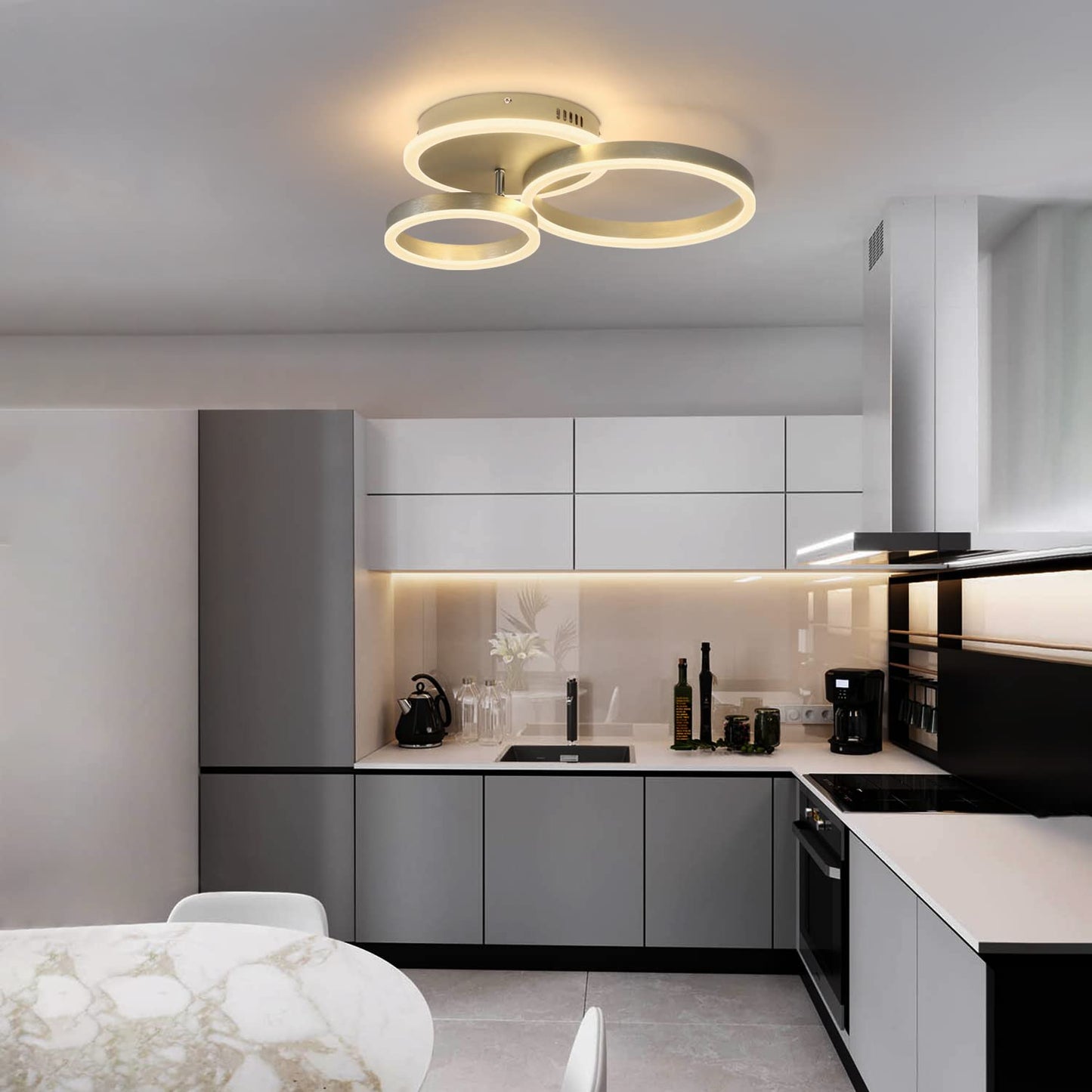ZMH Led Deckenleuchte dimmbar Deckenlampe - Ring Design Wohnzimmerlampe mit Fernbedienung Schlafzimmerlampe Modern 46W Deckenbeleuchtung f¨¹r Wohnzimmer Schlafzimmer K¨¹che Esszimmer B¨¹ro