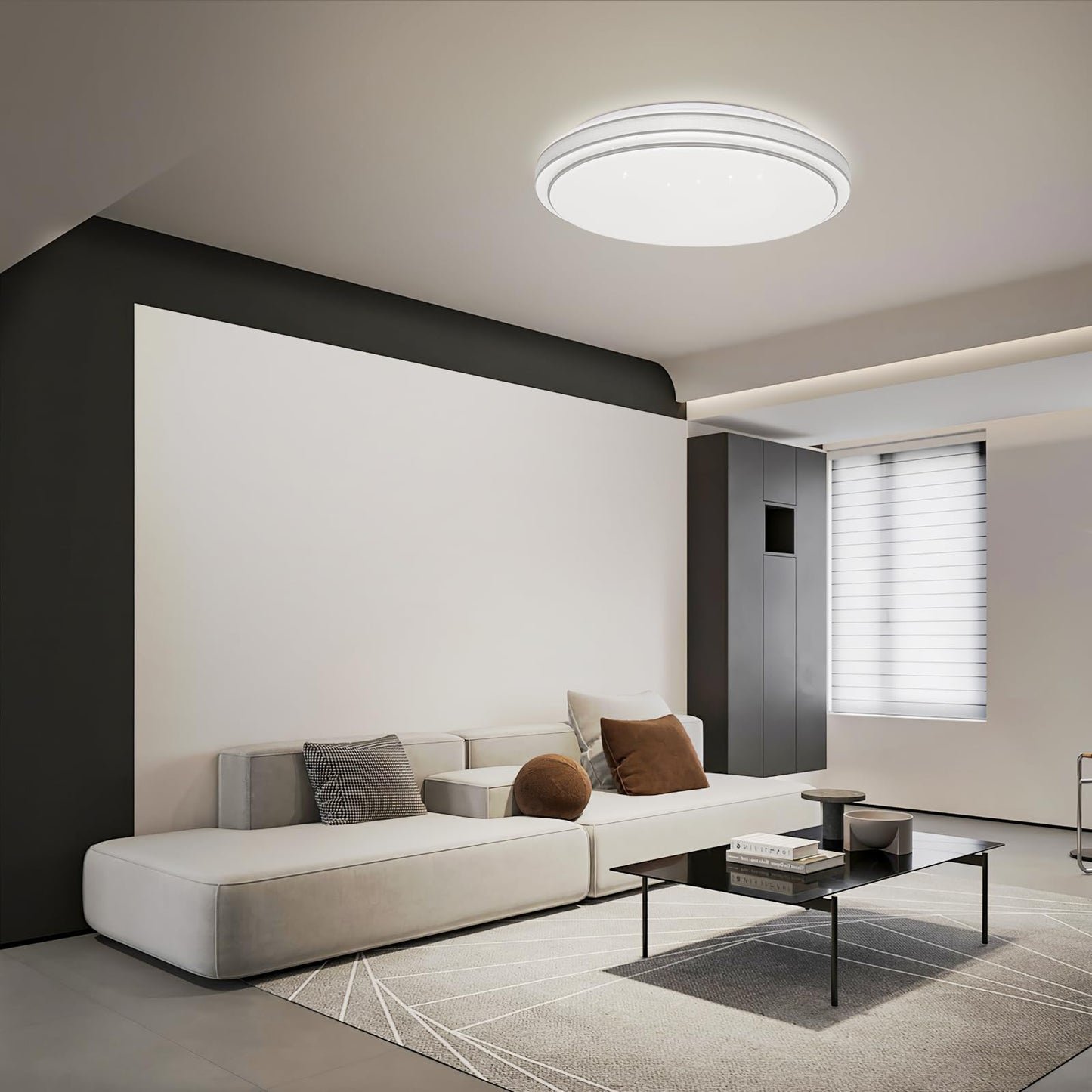 ZMH Deckenlampe LED Deckenleuchte Schlafzimmer - 23W Schlafzimmerlampe Dimmbar mit Fernbedienung ?27cm Flurlampe Sternenhimmel Rund Deckenbeleuchtung K¨¹chenlampe Modern f¨¹r Wohnzimmer Flur K¨¹che