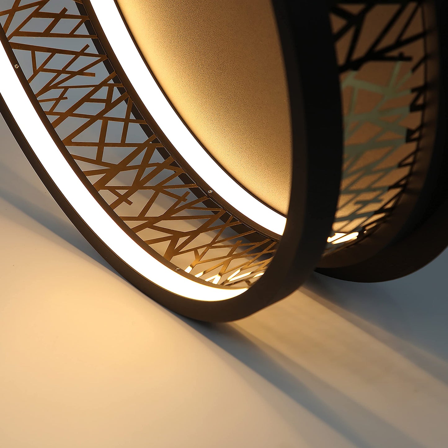ZMH Deckenlampe Wohnzimmer LED Deckenleuchte - 40W Wohnzimmerlampe Vintage Warmwei? 3000K Schlafzimmerlampe Schwarz Gold Deckenbeleuchtung Rund Metall Design f¨¹r Esszimmer Schlafzimmer K¨¹che Hotel