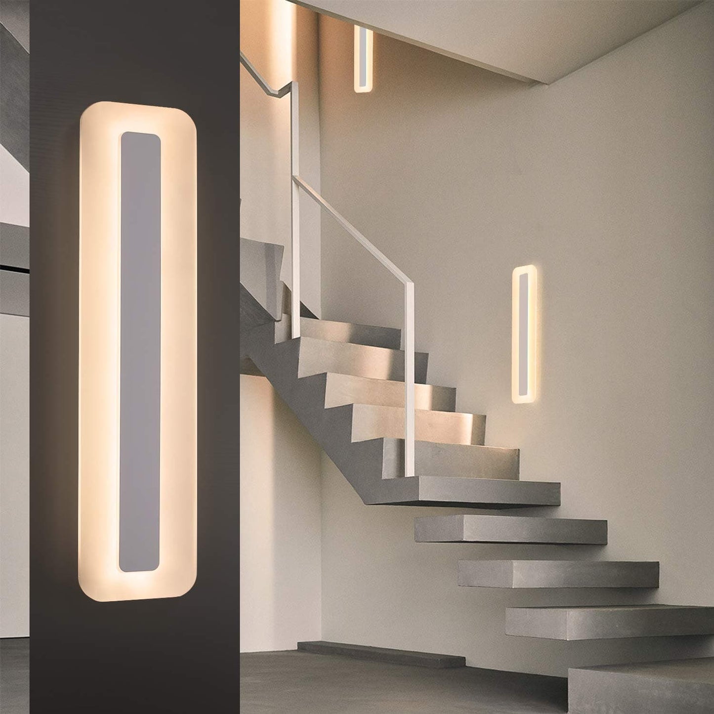 ZMH LED Deckenleuchte Deckenlampe Panel - Wohnzimmerlampe Dimmbar 60CM B¨¹rolampe Modern mit Fernbedienung Schlafzimmerlampe Flach K¨¹chenlampe Acryl Wei? Lang f¨¹r Flur Wohnzimmer Schlafzimmer B¨¹ro