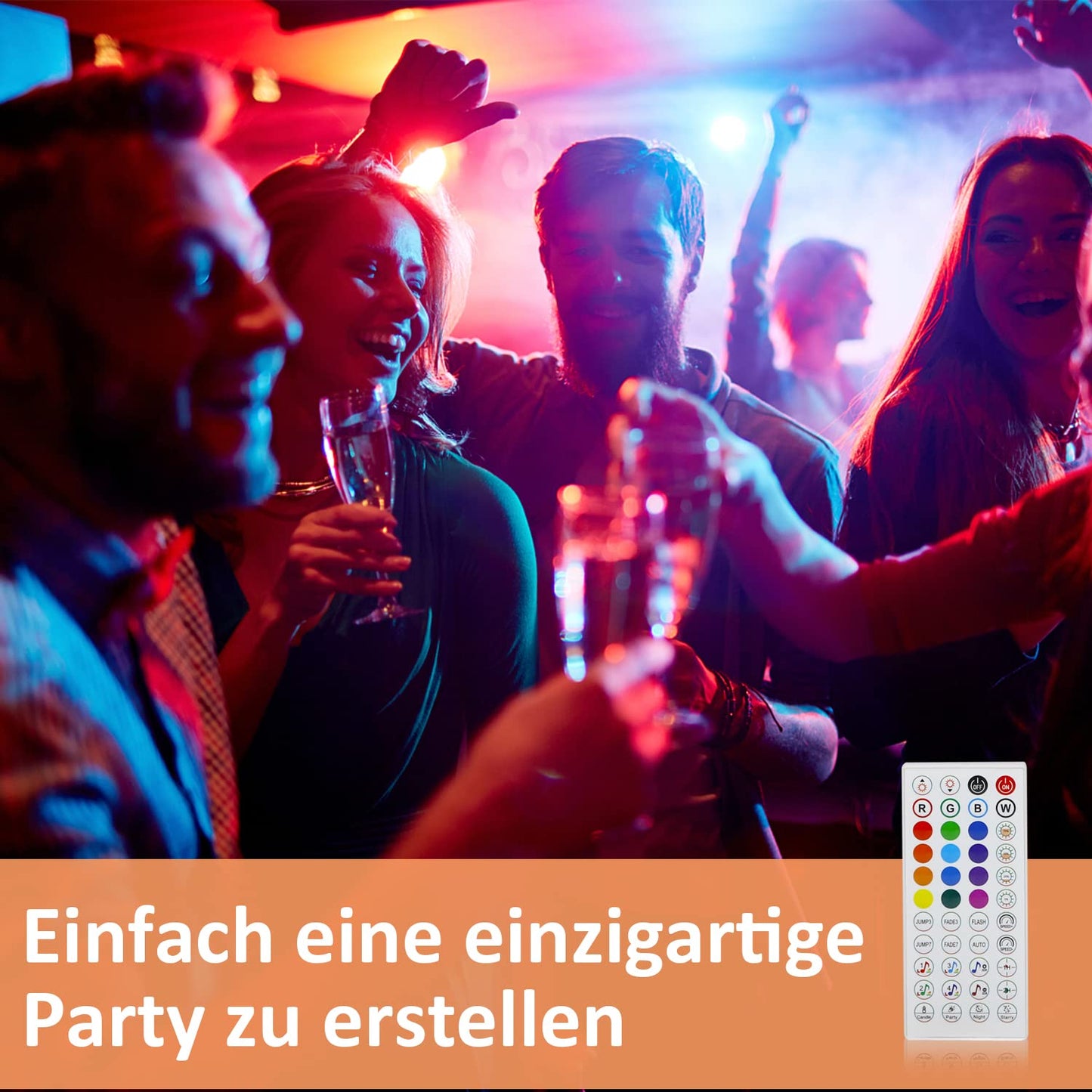 ZMH RGB LED Strip 20m: 16 Mio Selbstklebend Streifen APP Steuerung Bluetooth Licht B?nder mit Fernbedienung Dimmbar Lichtleiste TV Hintergrundbeleuchtung Musik Sync f¨¹r Party Valentinstag Deko