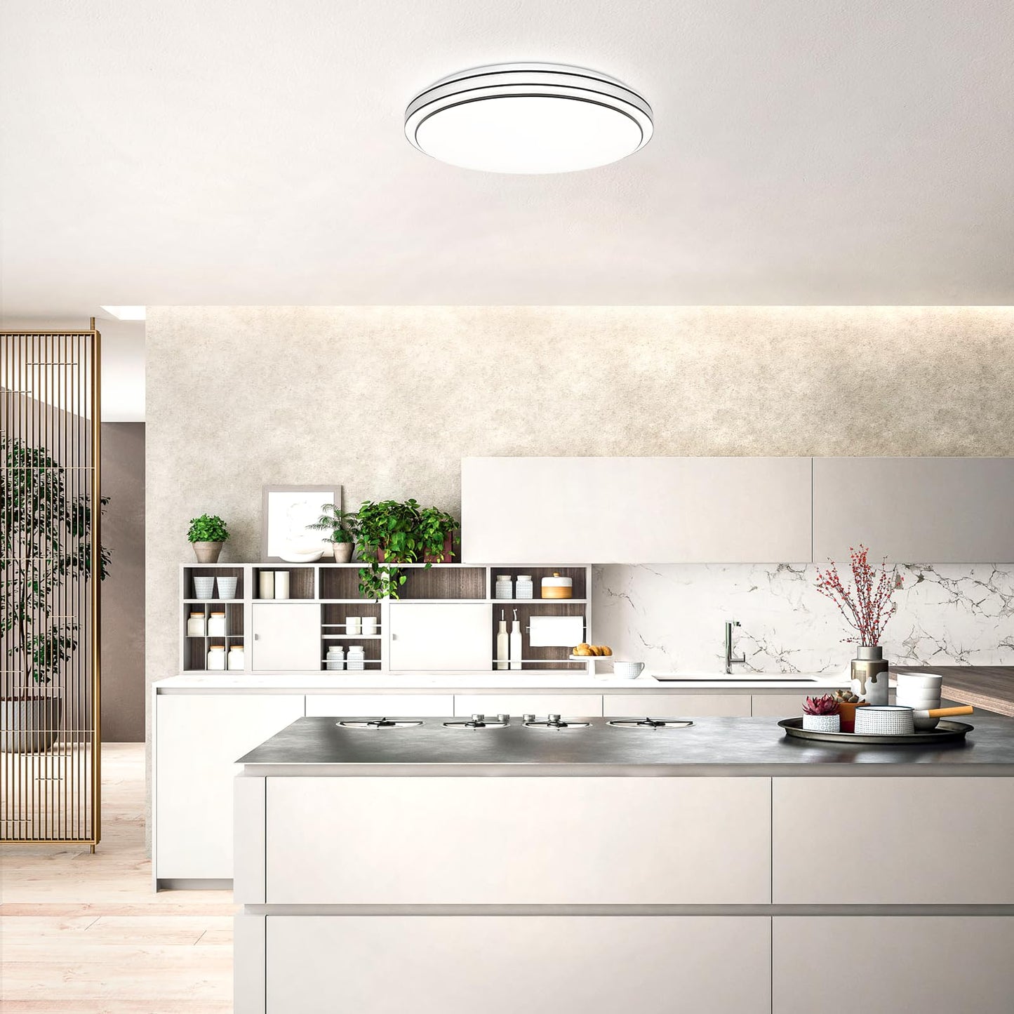 ZMH Deckenlampe LED Deckenleuchte Schlafzimmer - 23W Schlafzimmerlampe Dimmbar mit Fernbedienung ?27cm K¨¹chenlampe Sternenhimmel Modern K¨¹che Deckenbeleuchtung Rund f¨¹r Wohnzimmer Flur