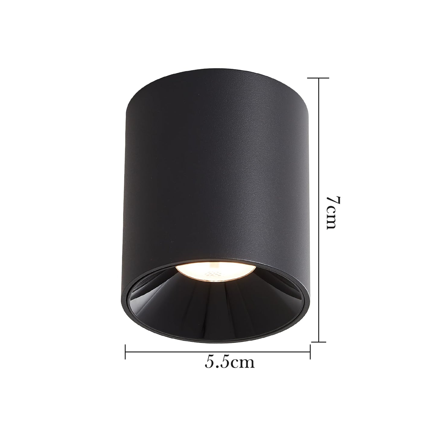 ZMH 4ER Aufbauspot Schwarz LED Deckenspots: Aufbaustrahler Rund Deckenleuchte Aufputz 7W 3000K Spot Deckenlampe Aufbau aus Aluminium Flurlampe Aufbauleuchte f¨¹r Wohnzimmer Schlafzimmer