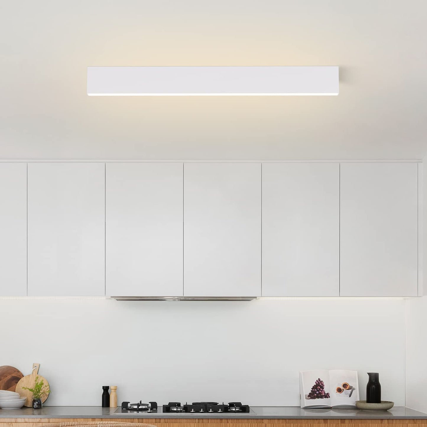ZMH Deckenlampe LED Deckenleuchte Dimmbar - 53.6CM Wohnzimmerlampe Lang B¨¹rolampe K¨¹chenlampe Modern Design mit Fernbedienung 17W B¨¹ro Deckenbeleuchtung Panel f¨¹r Wohnzimmer Schlafzimmer