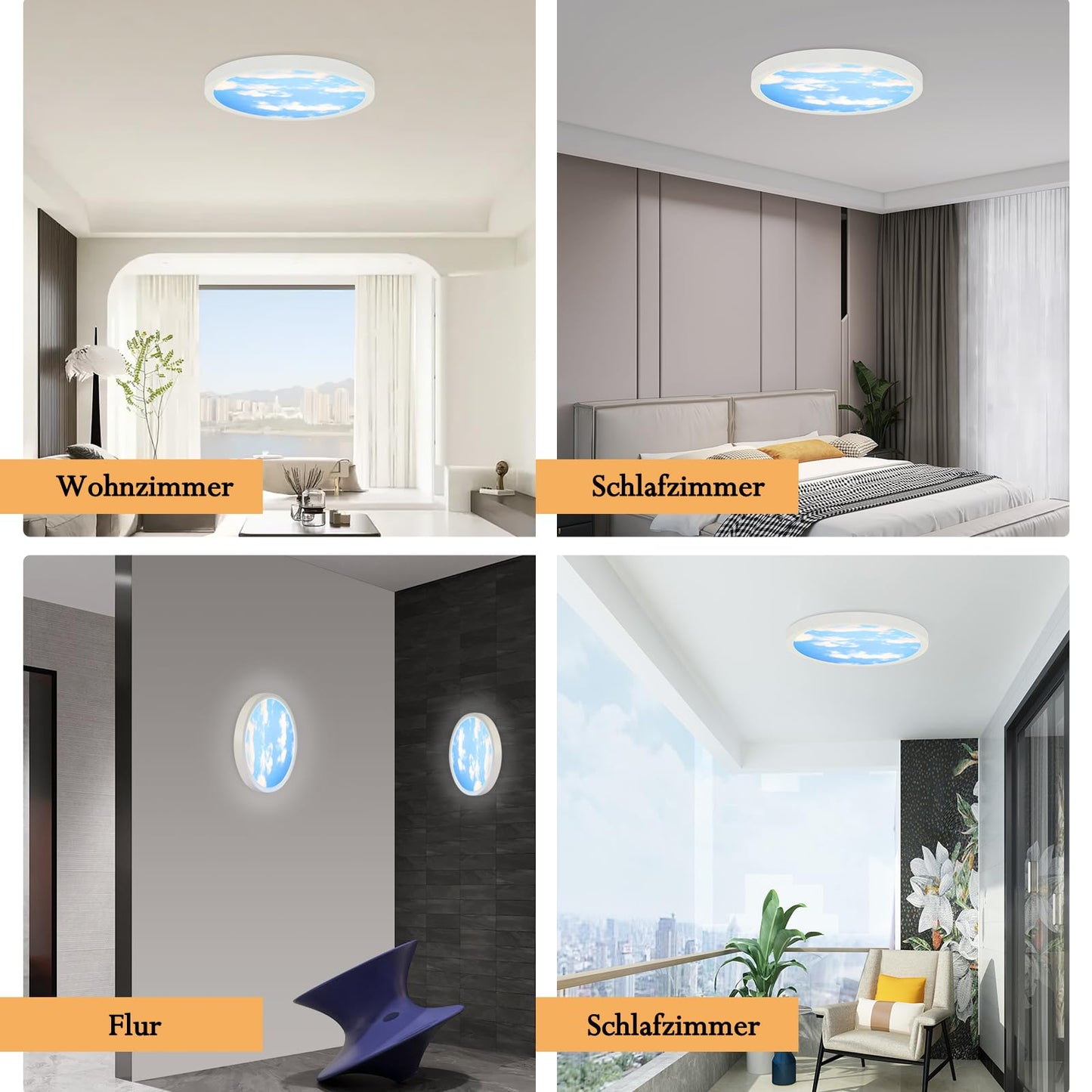 ZMH Deckenlampe LED Deckenleuchte Schlafzimmer - Schlafzimmerlampe Flach ?23cm Badezimmerlampe 4000K Kinderzimmer Badezimmer Deckenbeleuchtung Rund Flurlampe IP44 Badlampe 23W f¨¹r K¨¹che Flur Bad