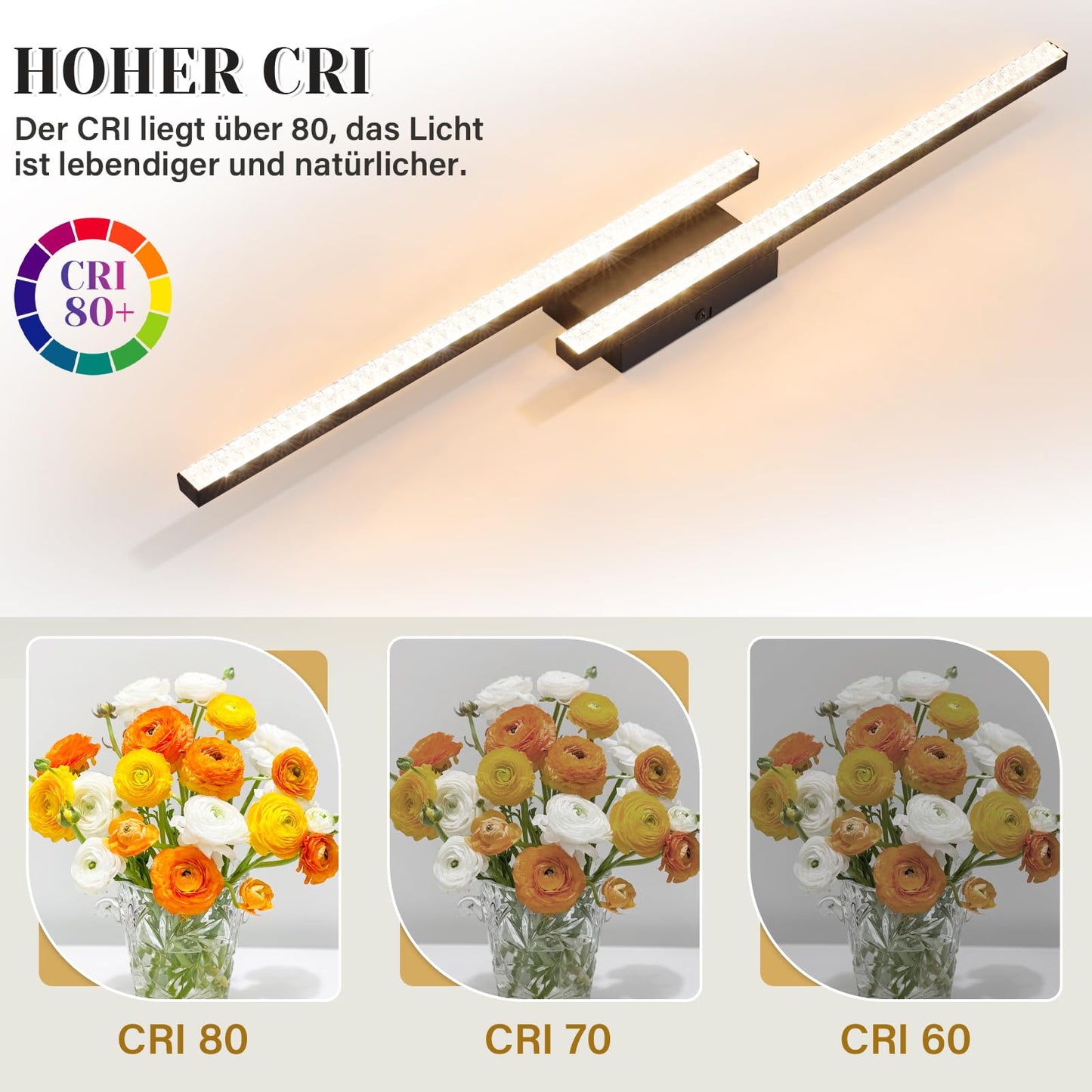 ZMH LED Deckenleuchte Deckenlampe Schwarz Wohnzimmer - Flurlampe Warmwei? Schlafzimmerlampe 18W 61.5cm Wohnzimmerlampe 3000K Kristall Modern Decke Lampe Deckenbeleuchtung f¨¹r Flur K¨¹che