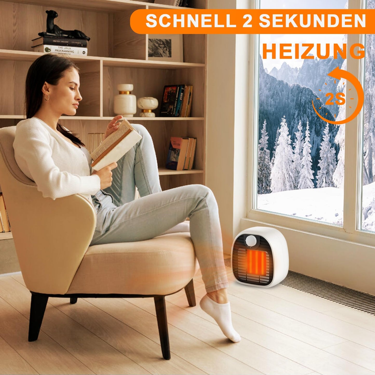 ZMH Heizl¨¹fter Energiesparend Heizstrahler Keramik - 1000W 3 Modi Elektroheizung Klein Heizger?t Leise Mini mobiler Heizofen Wei? Steckdose f¨¹r Wohnzimmer Schlafzimmer B¨¹ro