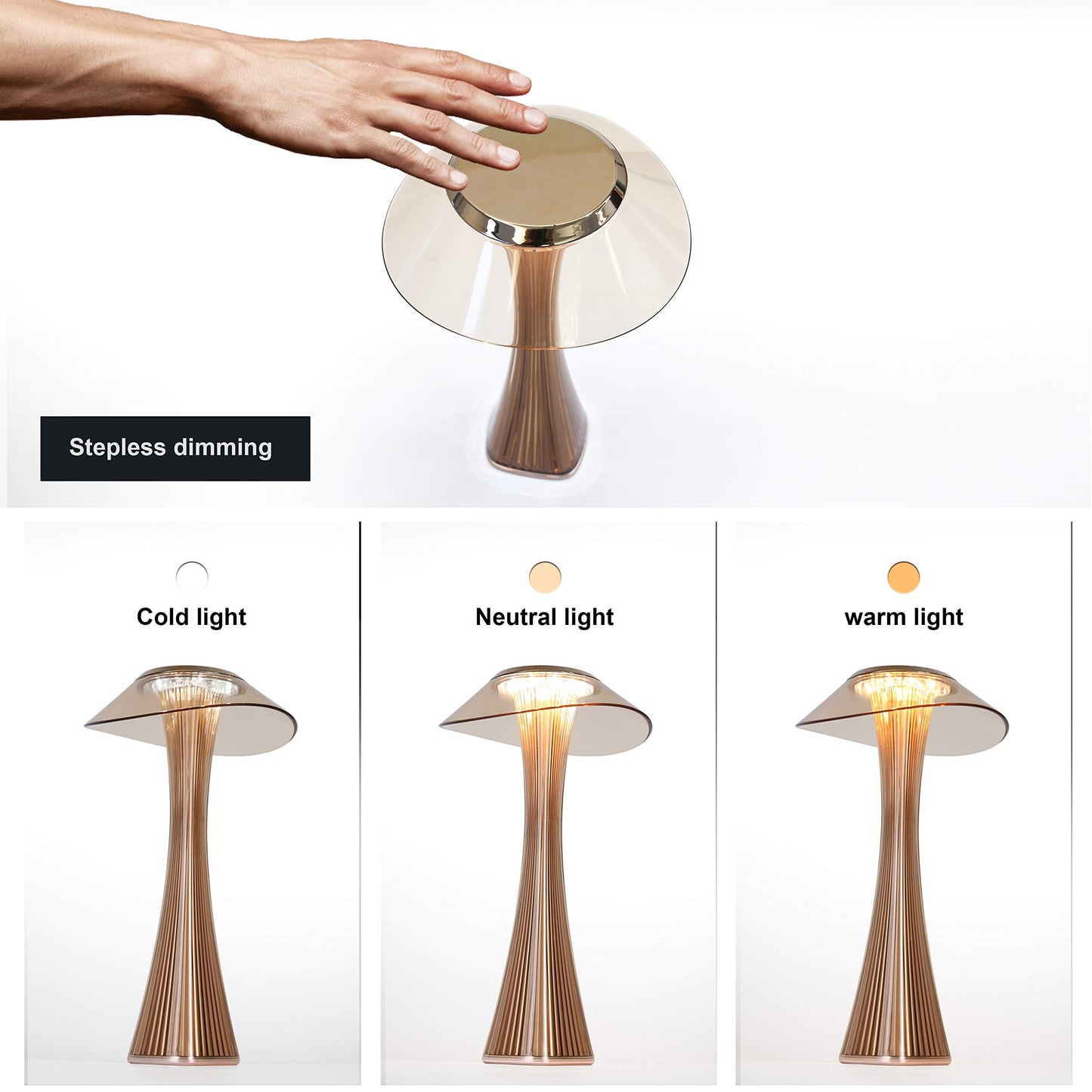 ZMH LED Tischlampe Touch Dimmbar mit Akku Nachttischlampe Innen und Aussen Beleuchtung Tagbare Tischleuchte Aufladen mit USB Schlummerlicht Stimmungslicht Leseleuchte f¨¹r Restaurant Hotel
