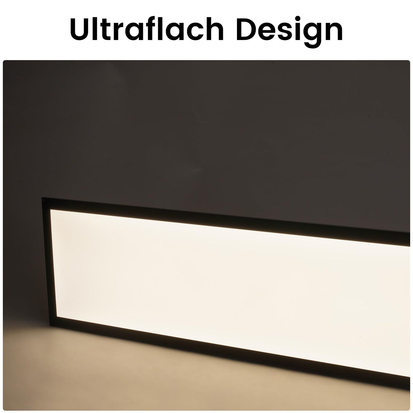 ZMH Deckenlampe Led Deckenleuchte Panel - Wohnzimmerlampe 120x30 cm K¡§1chenlampe Schwarz Modern 42W Schlafzimmerlampe Neutralwei? B¡§1ro Deckenbeleuchtung B¡§1roleuchte f¡§1r Wohnzimmer K¡§1che Schlafzimmer