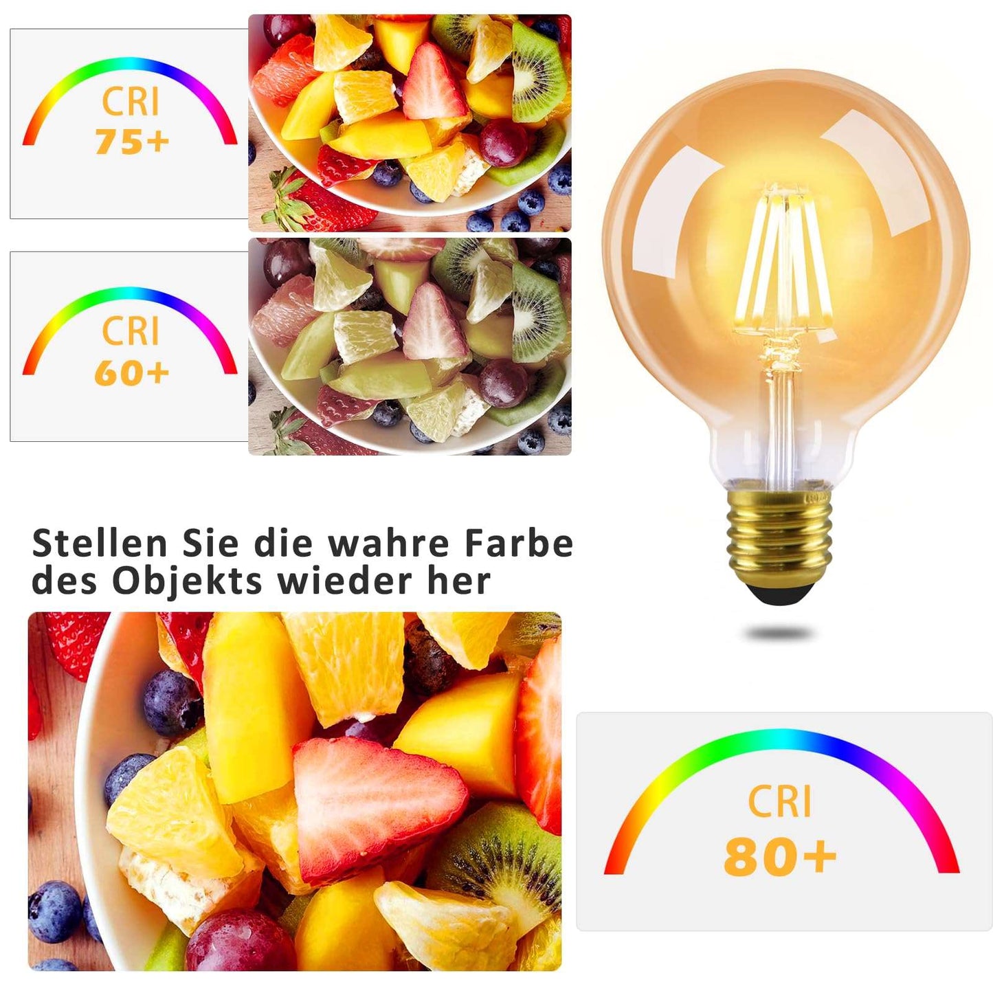 ZMH 6 St¨¹ck LED Gl¨¹hbirne E27 Vintage Lampe - G80 Warmweiss Filament Leuchtmittel 2700K 4W Edison Retro Gl¨¹hlampe Warmwei? Birne Glas Antike Energiesparlampe f¨¹r Hotel Haus Caf¨¦ Bar