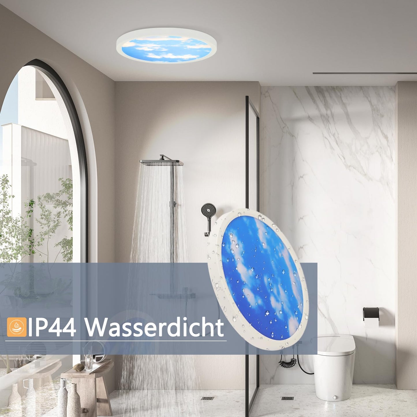 ZMH Deckenlampe LED Deckenleuchte Schlafzimmer - Schlafzimmerlampe Flach ?23cm Badezimmerlampe 4000K Kinderzimmer Badezimmer Deckenbeleuchtung Rund Flurlampe IP44 Badlampe 23W f¨¹r K¨¹che Flur Bad