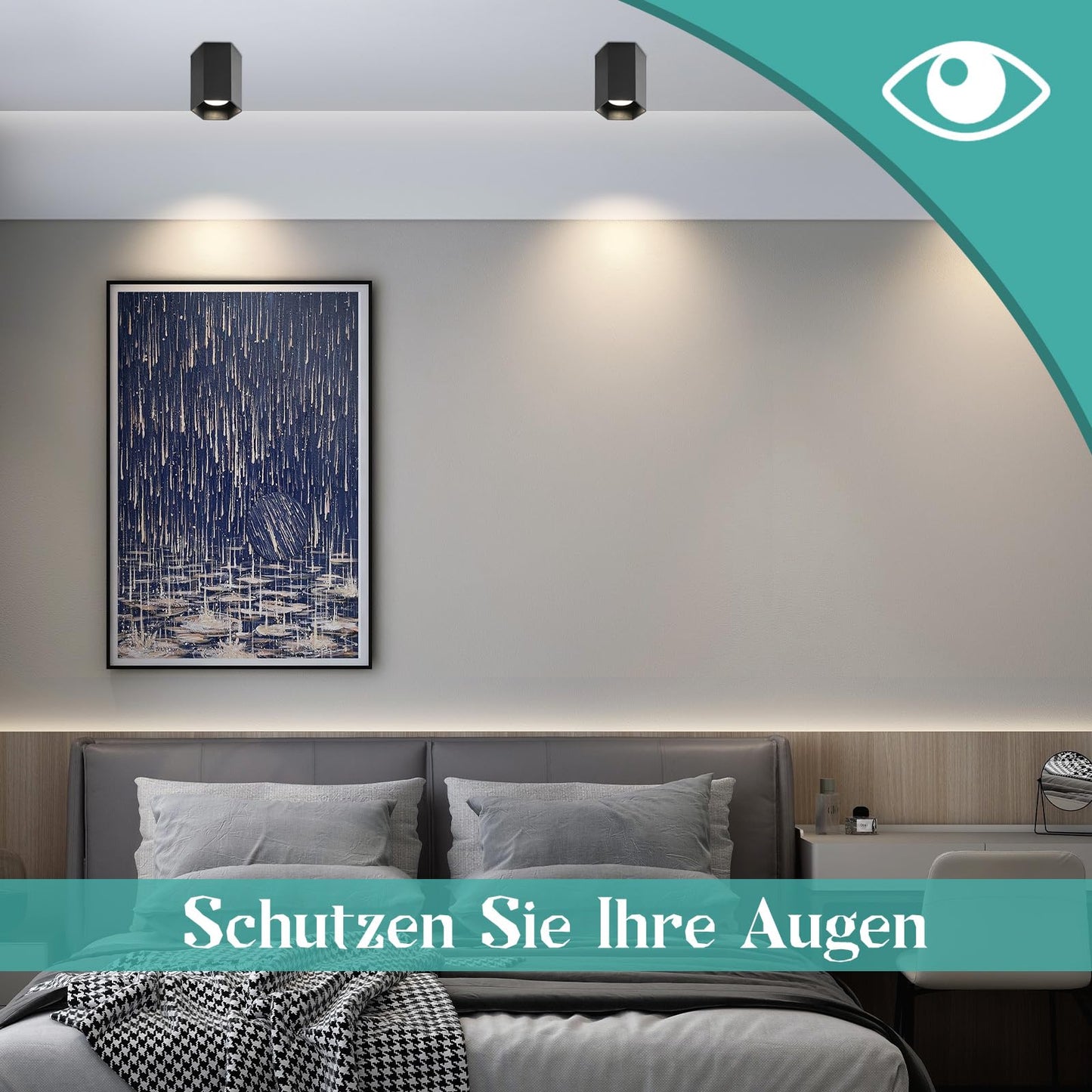 ZMH Deckenspots Aufbauspot Schwarz Aufbaustrahler - Spots Deckenleuchte Aufputz mit GU10 Fassung Deckenstrahler klein Deckenlampe Aufbau Max.40W Aufbauleuchte f¨¹r Flur Wohnzimmer