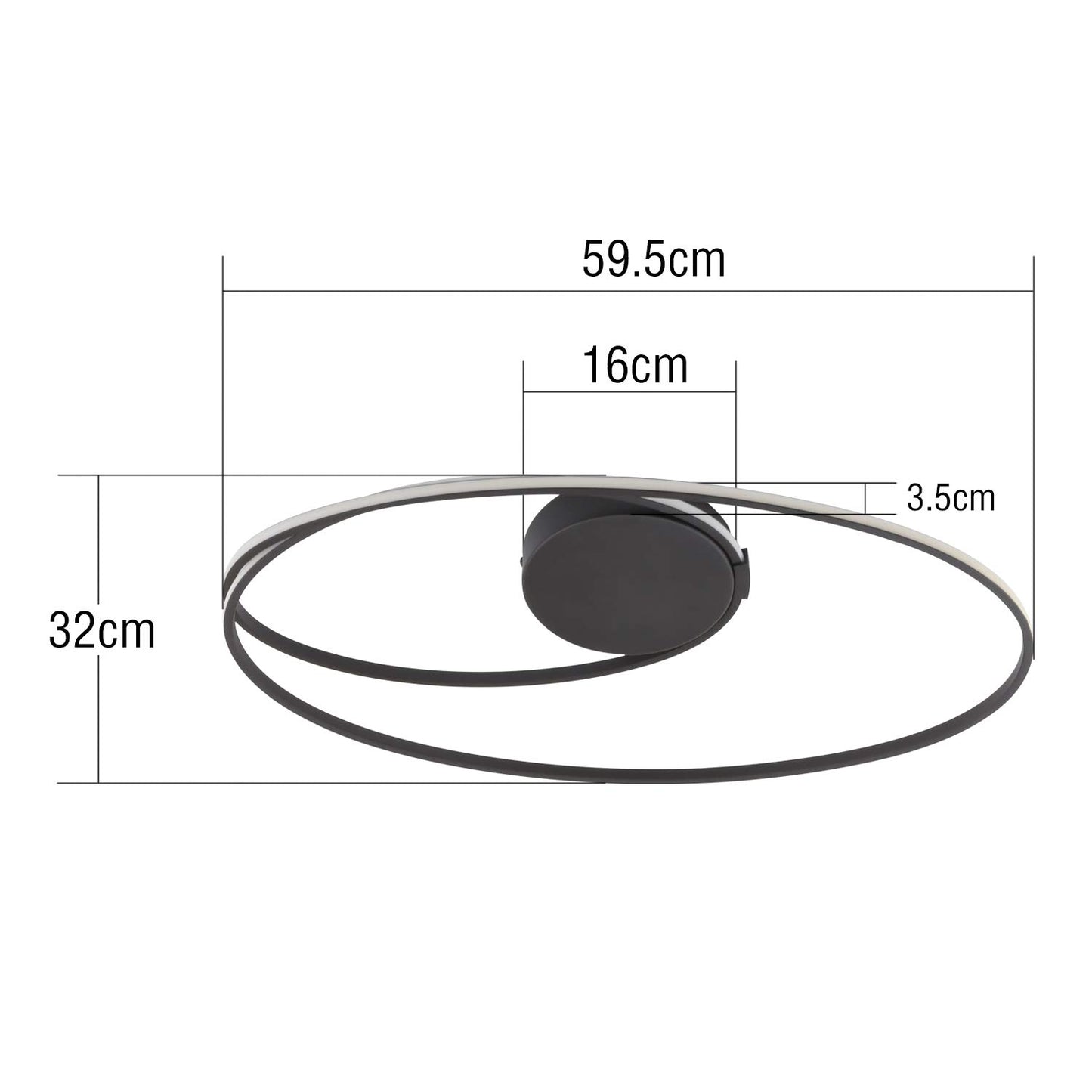 ZMH LED Deckenleuchte Deckenlampe Wohnzimmer - 36W Wohnzimmerlampe Schlafzimmer 3000K Warmwei? Schlafzimmerlampe Schwarz Modern Design Deckenbeleuchtung Ring K¨¹che f¨¹r Esszimmer B¨¹ro Flur Balkon Hotel