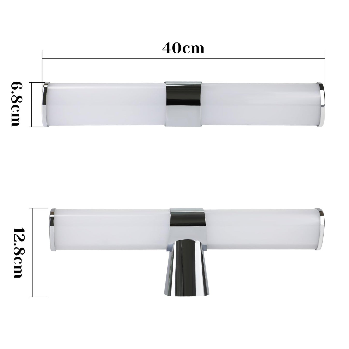 ZMH LED Spiegelleuchte Bad Spiegellampe - 8W Badleuchte Wand 40CM Chrom Wandlampe Badezimmer Wasserdicht IP44 Wandleuchte Neutralwei? 4000K Badlampe Wandmontage Modern f¨¹r Keller K¨¹che Badschrank