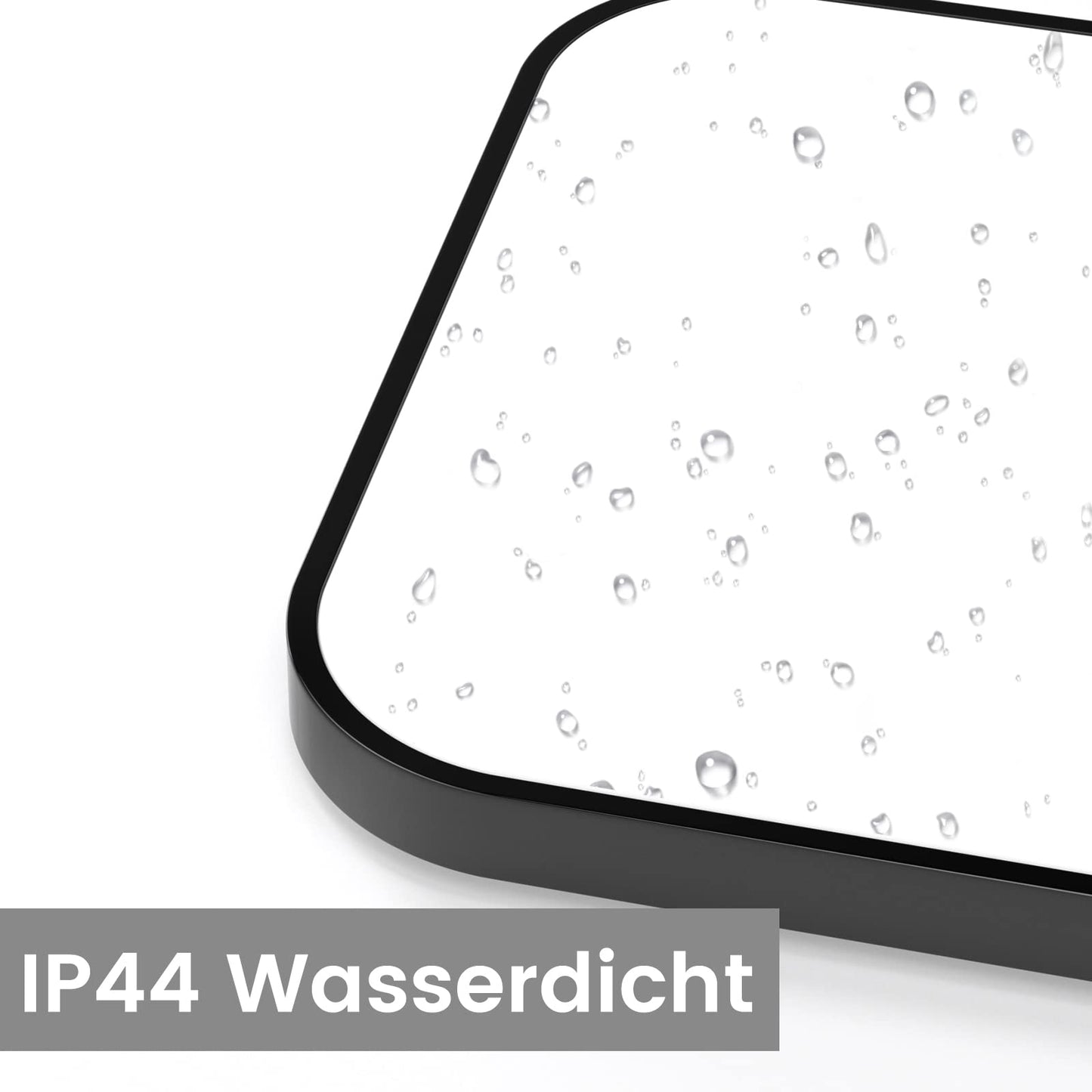 ZMH Deckenlampe LED Deckenleuchte Schlafzimmer - Schlafzimmerlampe Flach 27cm K¨¹chenlampe Schwarz Badezimmerlampe Eckig Bad Deckenbeleuchtung IP44 Badlampe 4000K 19W f¨¹r K¨¹che Flur Badezimmer