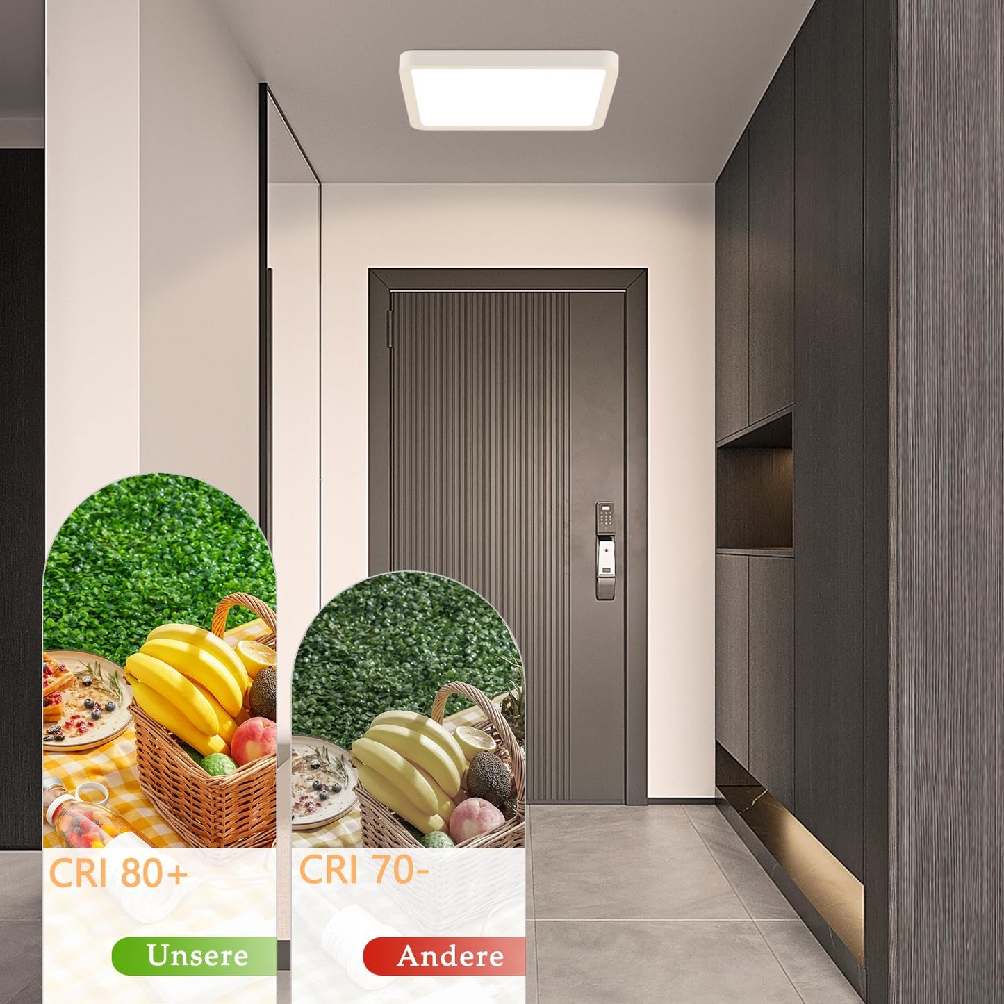 ZMH Deckenlampe LED Deckenleuchte Flach - 23W Schlafzimmerlampe 3000K Schlafzimmer Bad Deckenbeleuchtung Quadratisch 23cm Badlampe IP44 Badezimmerlampe Wei? Flurlampe f¨¹r Badezimmer K¨¹che Flur