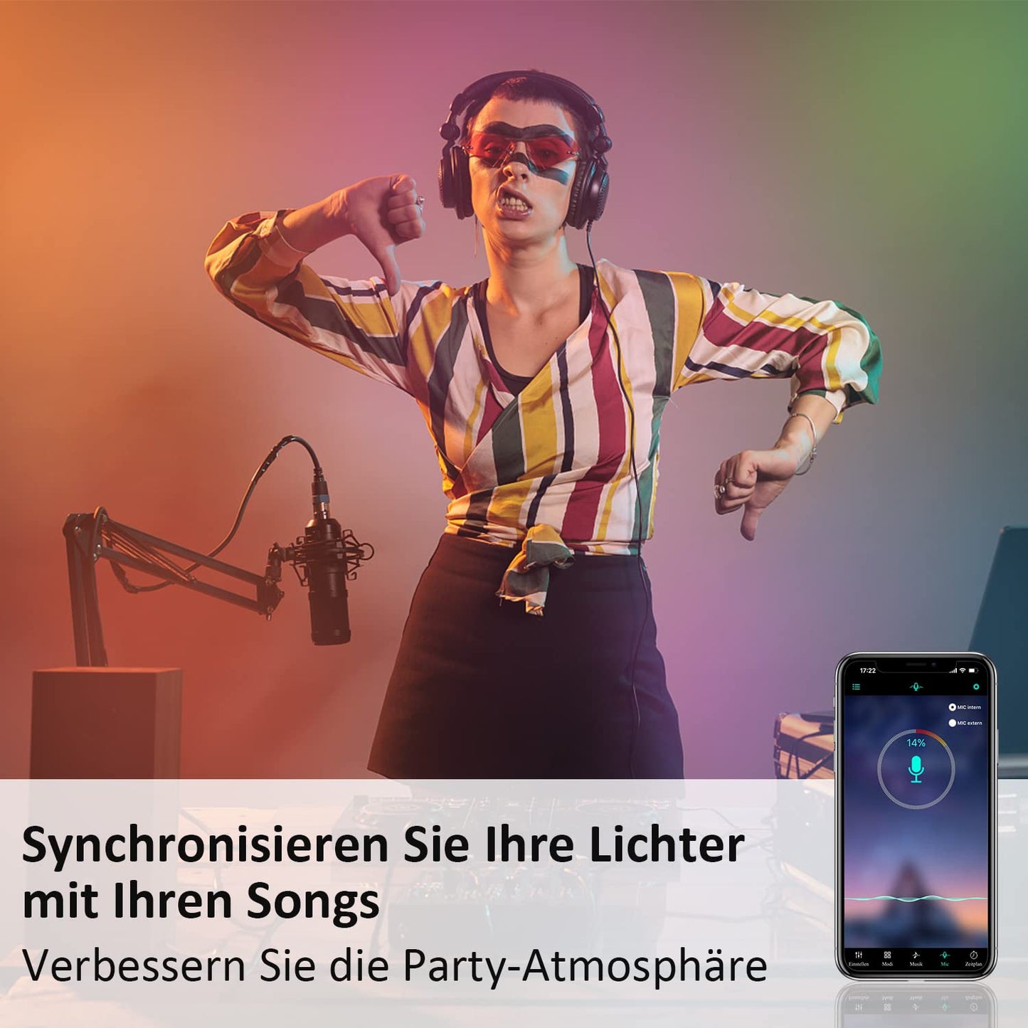 ZMH RGB LED Strip 20m: 16 Mio Selbstklebend Streifen APP Steuerung Bluetooth Licht B?nder mit Fernbedienung Dimmbar Lichtleiste TV Hintergrundbeleuchtung Musik Sync f¨¹r Party Valentinstag Deko
