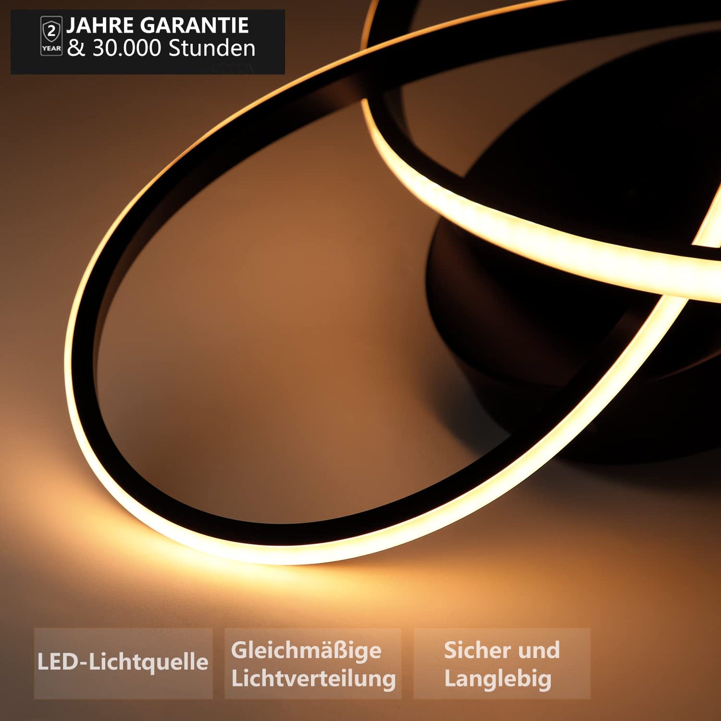 ZMH LED Deckenleuchte Dimmbar Deckenlampe - 33W Wohnzimmerlampe Schwarz mit Fernbedienung Modern Schlafzimmerlampe - 40CM Geometrie Design Lampe f¨¹r Wohnzimmer Schlafzimmer K¨¹che Flur Studio