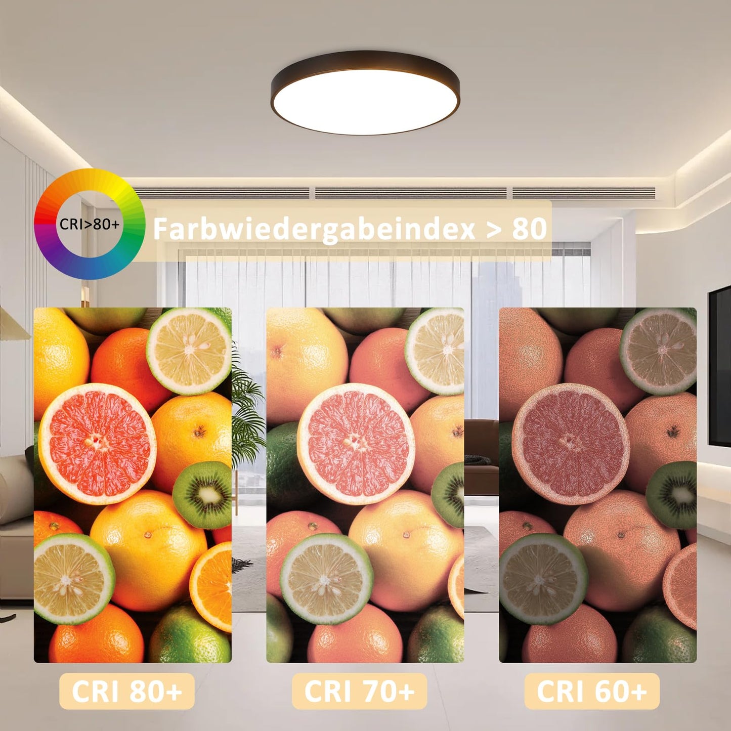 ZMH Deckenlampe LED Deckenleuchte Schlafzimmer - 2ER Schlafzimmerlampe Flach 17W Badezimmerlampe Schwarz Badezimmer Deckenbeleuchtung Warmwei? Badlampe IP44 K¨¹chenlampe Rund f¨¹r Bad K¨¹che Flur