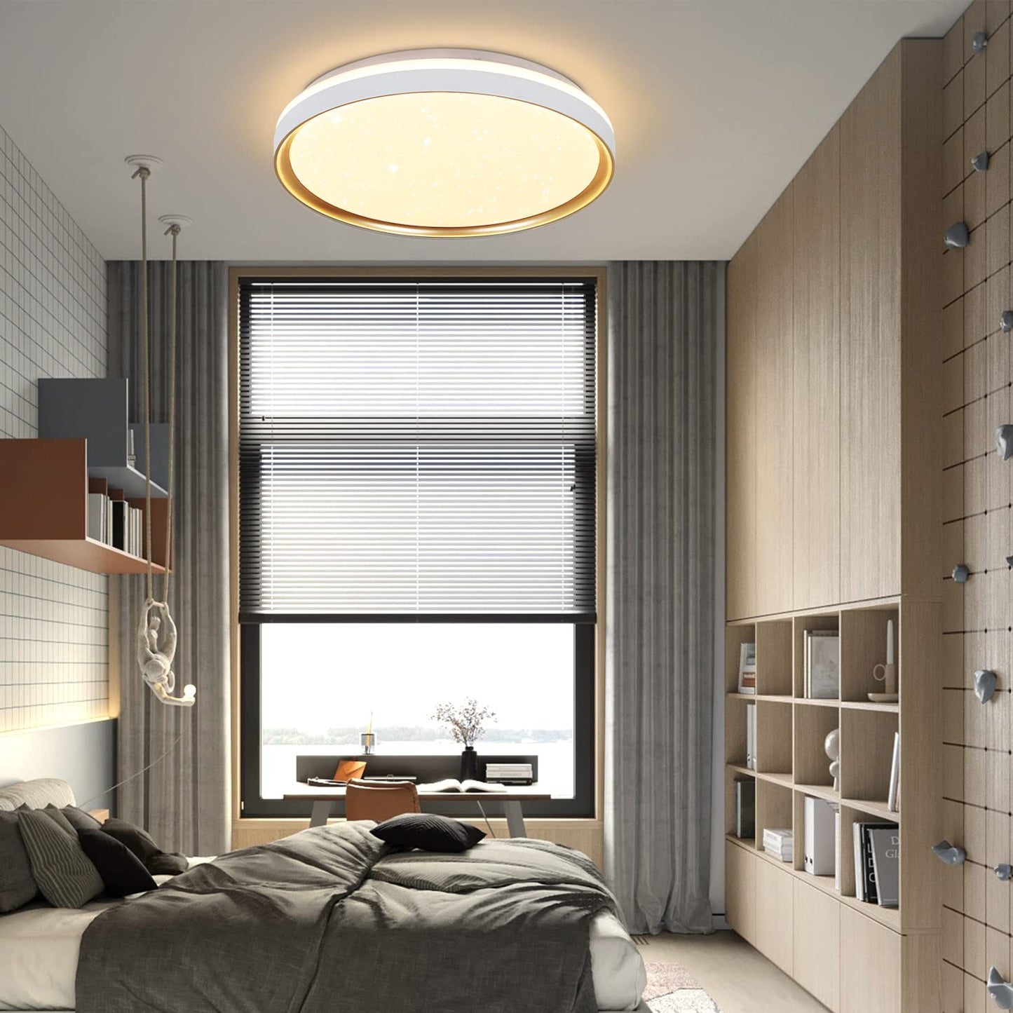 ZMH Deckenlampe LED Deckenleuchte Dimmbar - 21W Rund Wohnzimmer Deckenbeleuchtung ?40cm Modern Sternenhimmel Schlafzimmerlampe mit Fernbedienung Wohnzimmerlampe f¨¹r Schlafzimmer K¨¹che Flur B¨¹ro