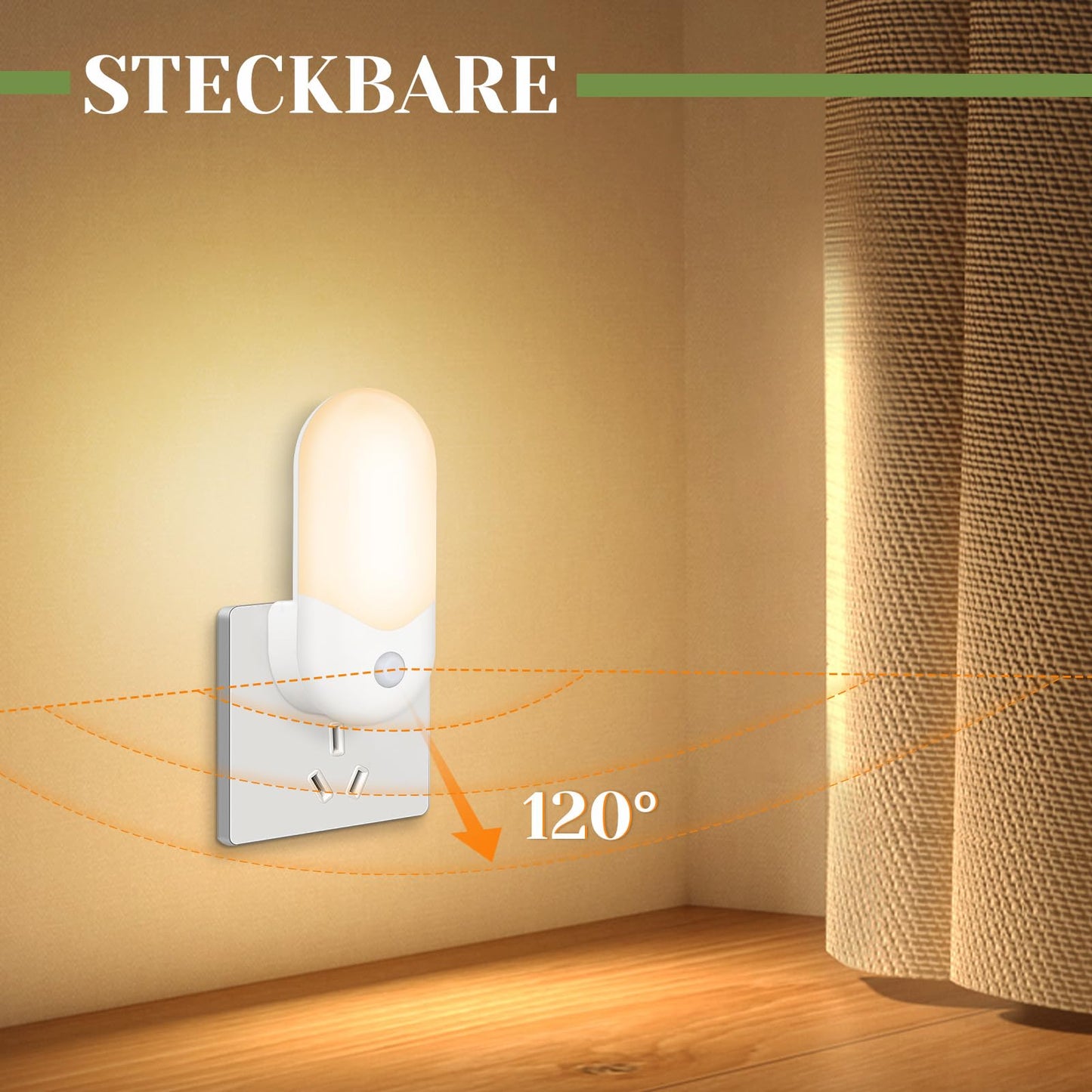 ZMH Nachtlicht Steckdose Steckdosenlampe Kinder - LED Steckdosenlicht WarmWei? 1W Orientierungslicht Kinderzimmer Nachtlampe mit D?mmerungssensor f¨¹r Baby Flur Treppenhaus Schlafzimmer K¨¹che