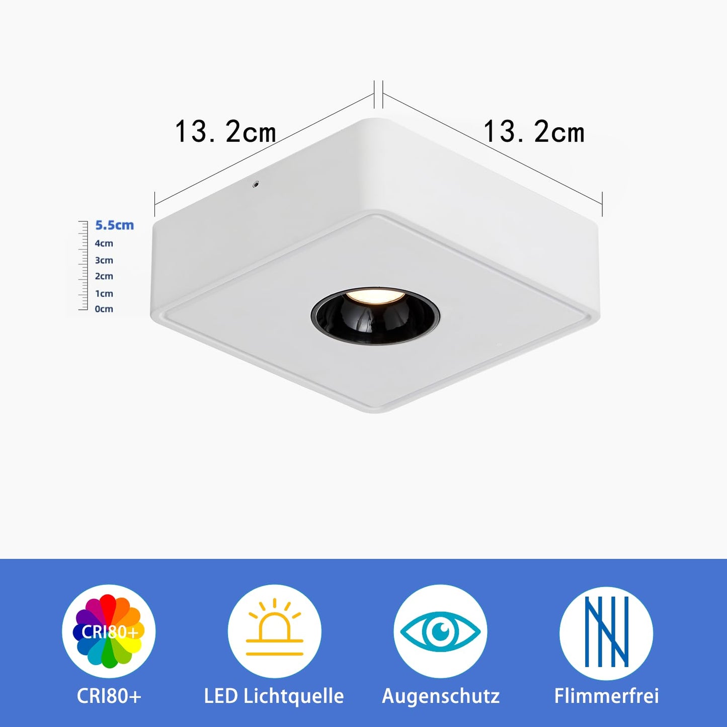 ZMH Deckenstrahler, LED-Aufbaustrahler ¨C 7 W Strahler, Deckenleuchte, Aufbaustrahler, Warmwei?, flacher Strahler, geeignet f¨¹r K¨¹che, Wohnzimmer, Esszimmer, Flur, Flur