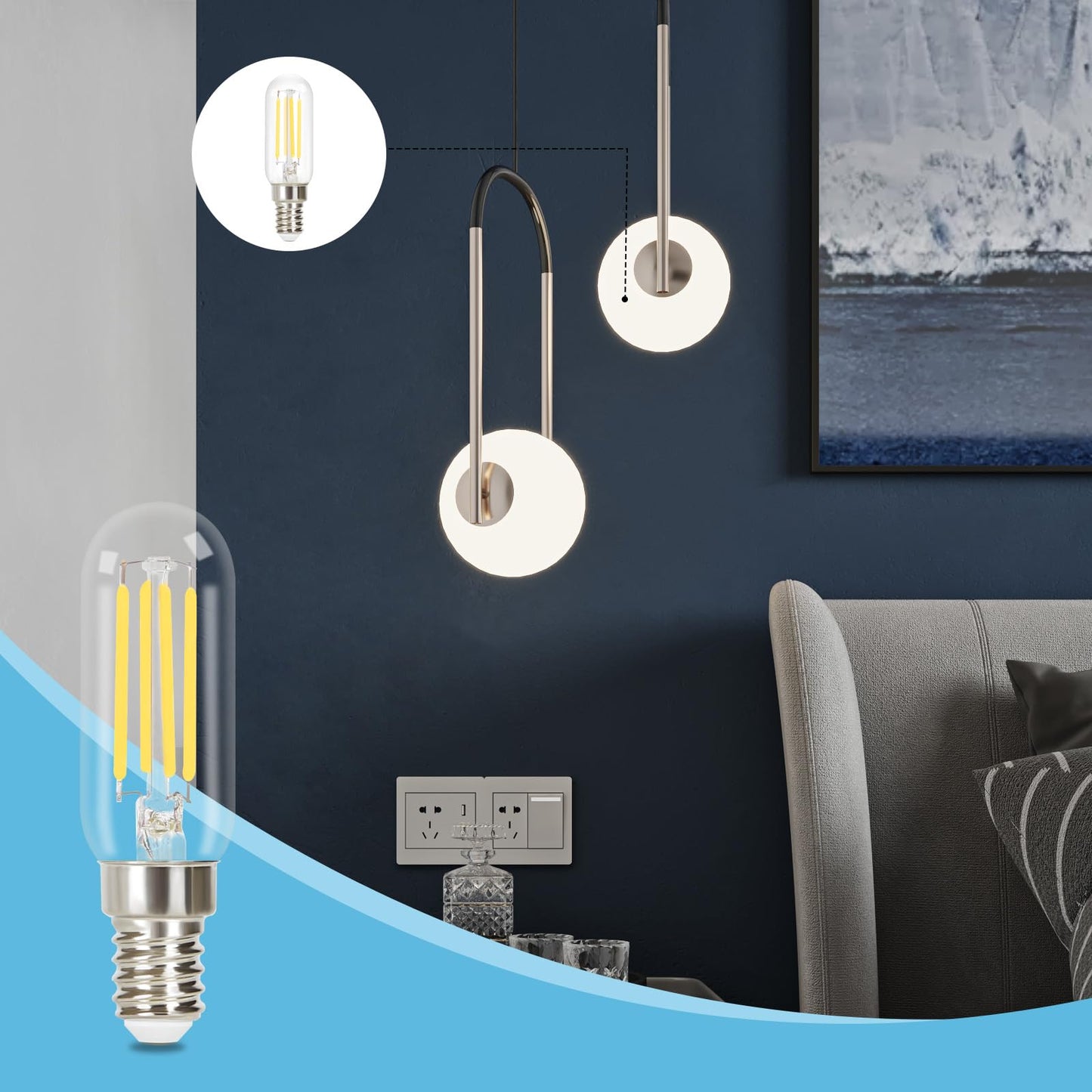 ZMH 2er pack E14 LED Kaltwei? Gl¨¹hbirnen Vintage - T25 LED Leuchtmittel Lampe 6000K Birnen 4W Energiesparlampe Light Bulbs Edison Gl¨¹hlampen Filament Dunstabzugshaube Glas 360¡ã Abstrahlwinkel
