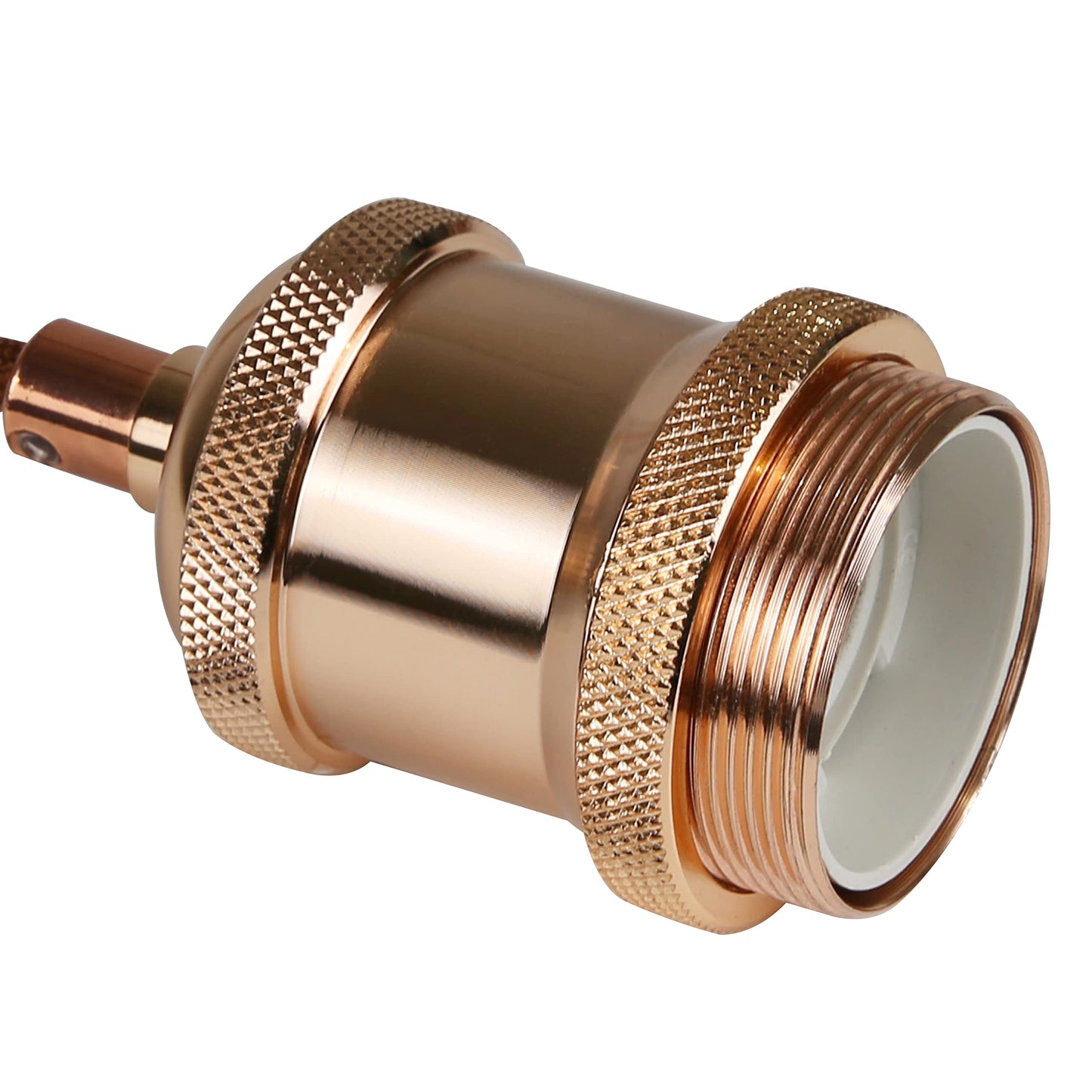 ZMH E27 H?ngefassung Vintage Lampenaufh?ngung - Modern Schnurpendel Rosa Gold H?ngefassung mit 1,3M Kabel Pendelleuchte Industrial mit Baldachin Schraubring Deckenbefestigung f¨¹r Esszimmer, Bar, Cafe