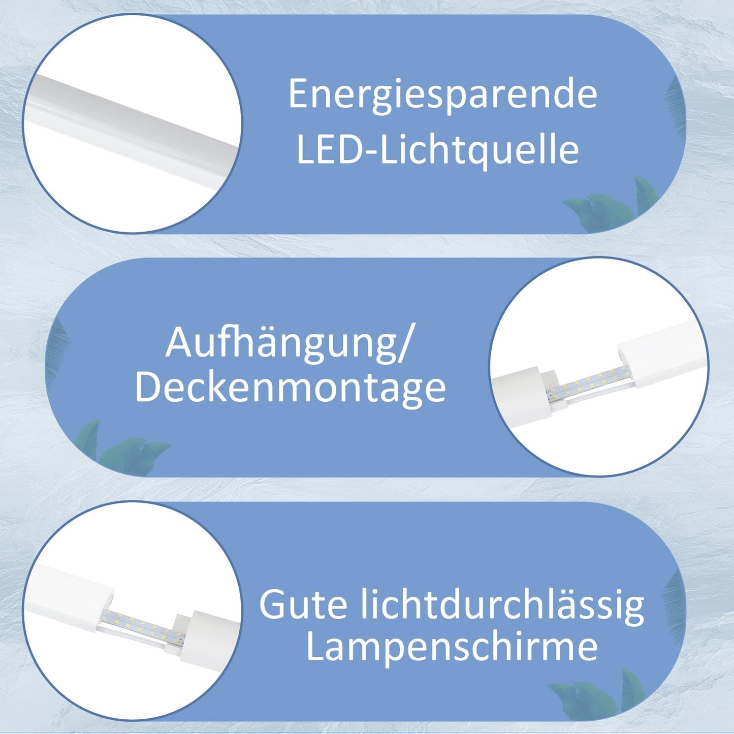 ZMH LED Deckenlampe 90CM Deckenleuchte - 24W Leiste Flach K¨¹chenlampe Feuchtramleuchte R?hre Werkstattlampe 4000K Neturalwei? Kellerlampe 180¡ã Abstrahlwinkel f¨¹r Keller K¨¹che B¨¹ro Garage Warenhaus
