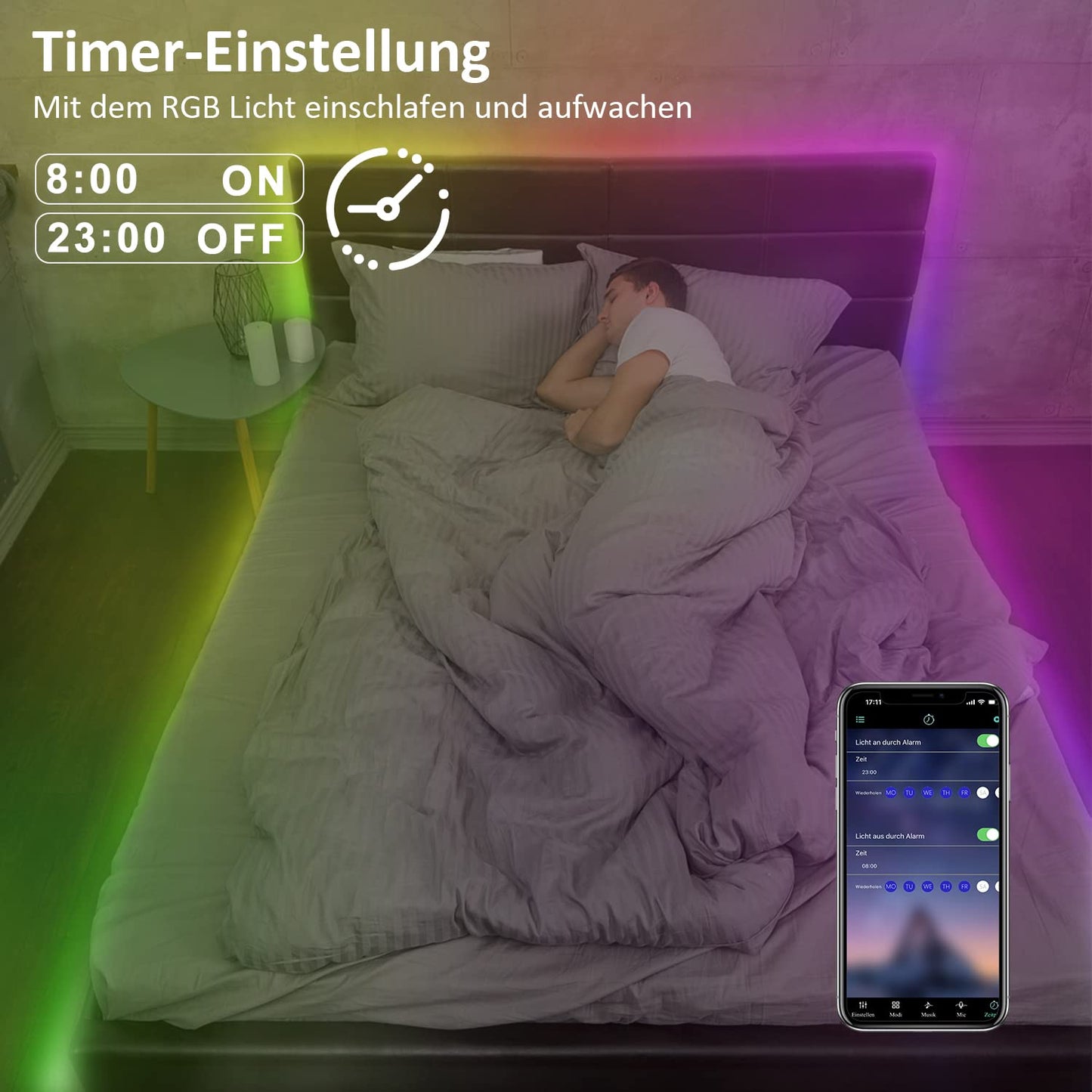 ZMH RGB LED Strip 20m: 16 Mio Selbstklebend Streifen APP Steuerung Bluetooth Licht B?nder mit Fernbedienung Dimmbar Lichtleiste TV Hintergrundbeleuchtung Musik Sync f¨¹r Party Valentinstag Deko