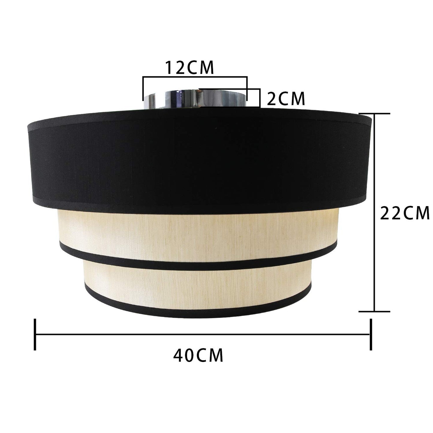 ZMH Deckenlampe Wohnzimmer Deckenleuchte Schlafzimmer - Wohnzimmerlampe Decke ?40cm Schlafzimmerlampe E27 Modern Schwarz Deckenbeleuchtung Warmwei? Flur Rustikal f¨¹r K¨¹che B¨¹ro (ohne Leuchtmittel)