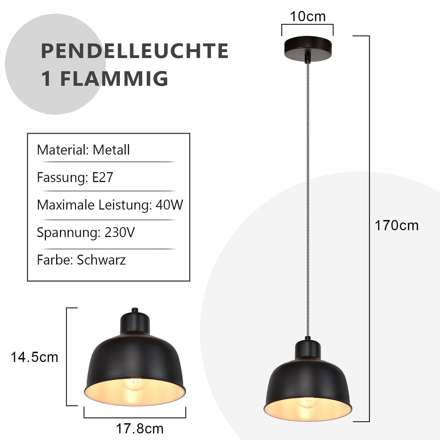 ZMH 2ER Pendelleuchte Esstisch H?ngelampe Schlafzimmer: Vintage H?ngeleuchte 1 flammig Industrial Schwarz Esszimmerlampe Retro Esstischlampe E27 Metall Pendellampe f¨¹r K¨¹che Wohnzimmer Restaurant