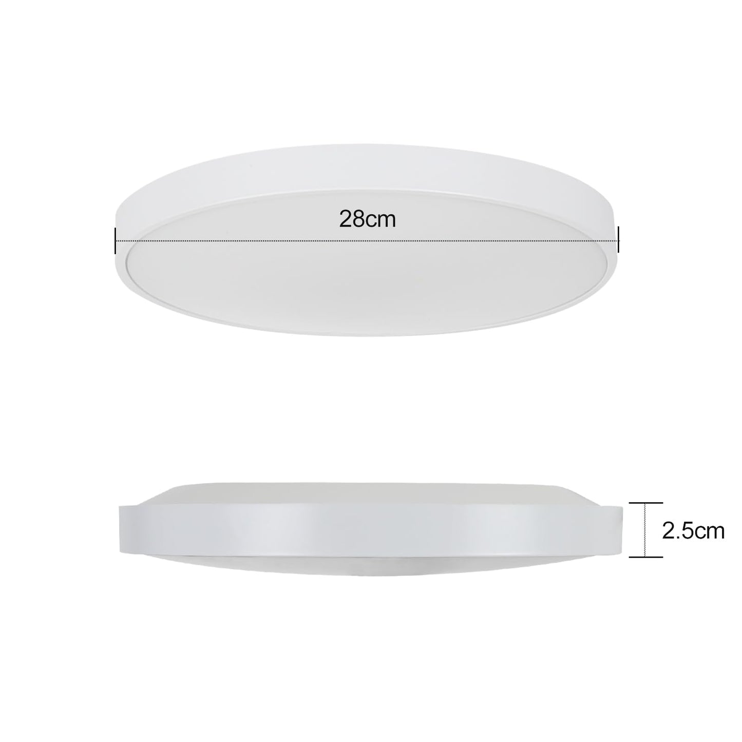 ZMH Deckenlampe LED Deckenleuchte Flach - 2ER Schlafzimmerlampe ?28cm Badezimmerlampe Rund 17W Schlafzimmer Badezimmer Deckenbeleuchtung Flurlampe 3000K Badlampe IP44 K¨¹chenlampe f¨¹r K¨¹che Flur