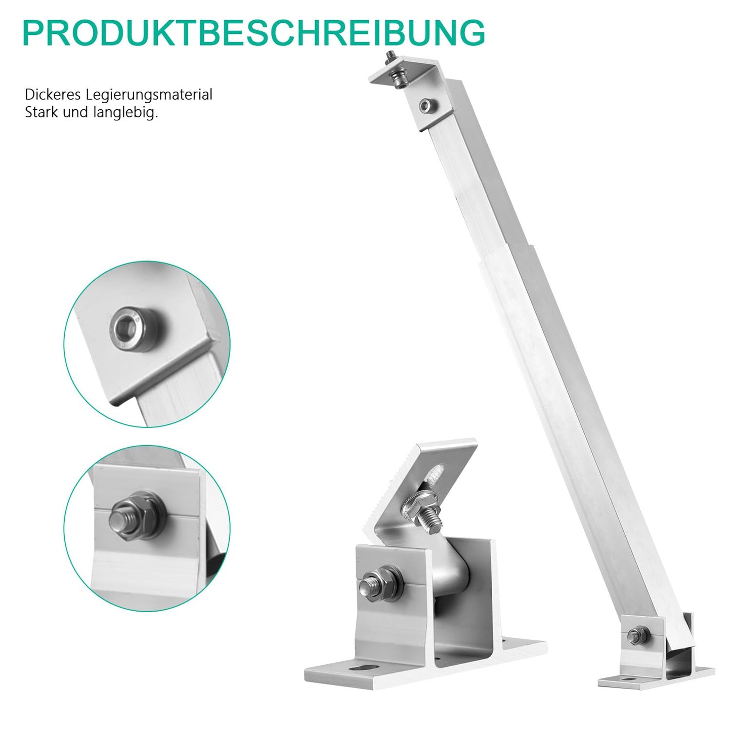 ZMH Solarmodul Halterung Balkonkraftwerk Halter - 36-68CM Verstellbar Set Solarpanel Halterung f¨¹r 100W-400W Solarpanel 0-30¡ã Einstellbarer Winkel Dachhalterungen Halterung (2ER)