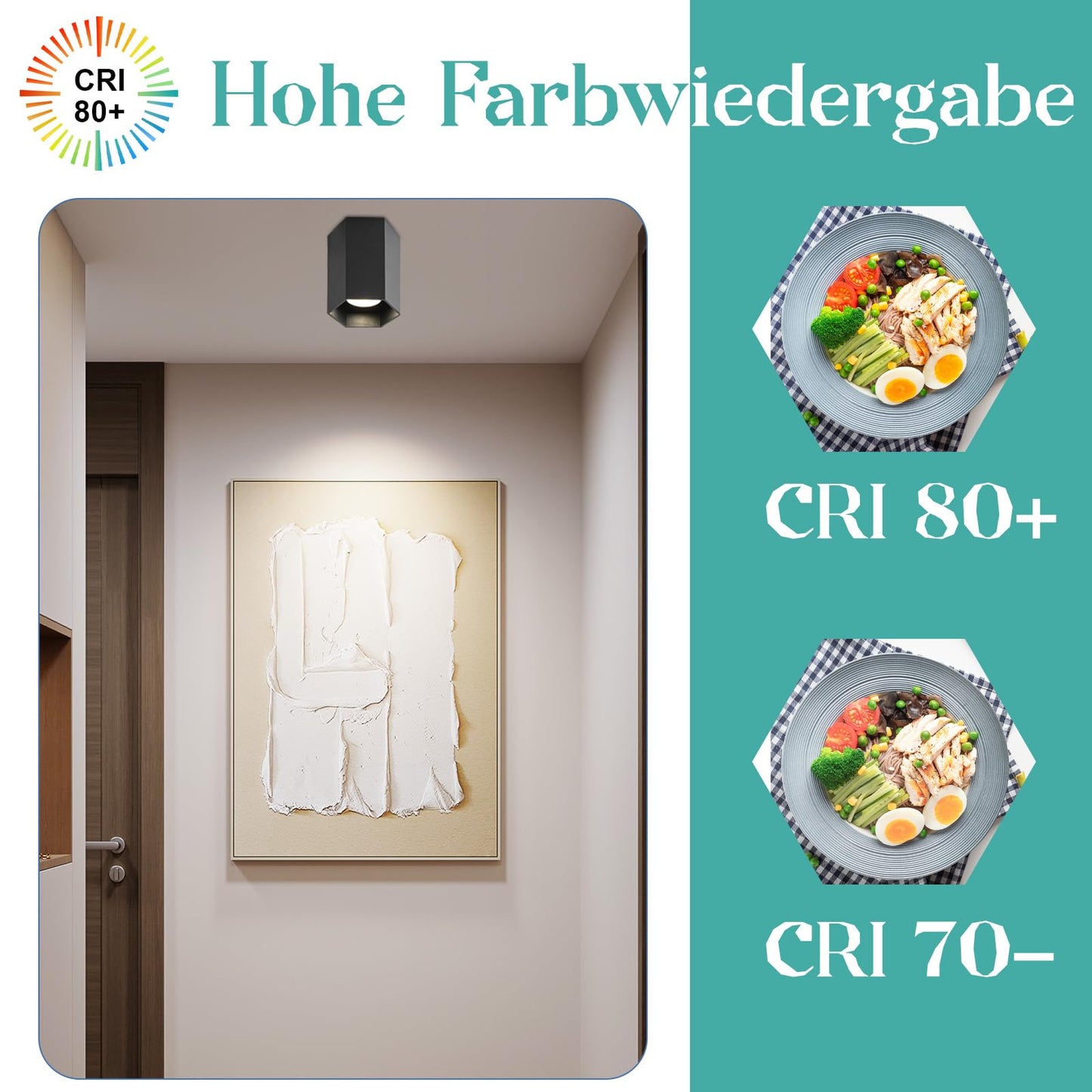 ZMH Deckenspots Aufbauspot Schwarz Aufbaustrahler - Spots Deckenleuchte Aufputz mit GU10 Fassung Deckenstrahler klein Deckenlampe Aufbau Max.40W Aufbauleuchte f¨¹r Flur Wohnzimmer
