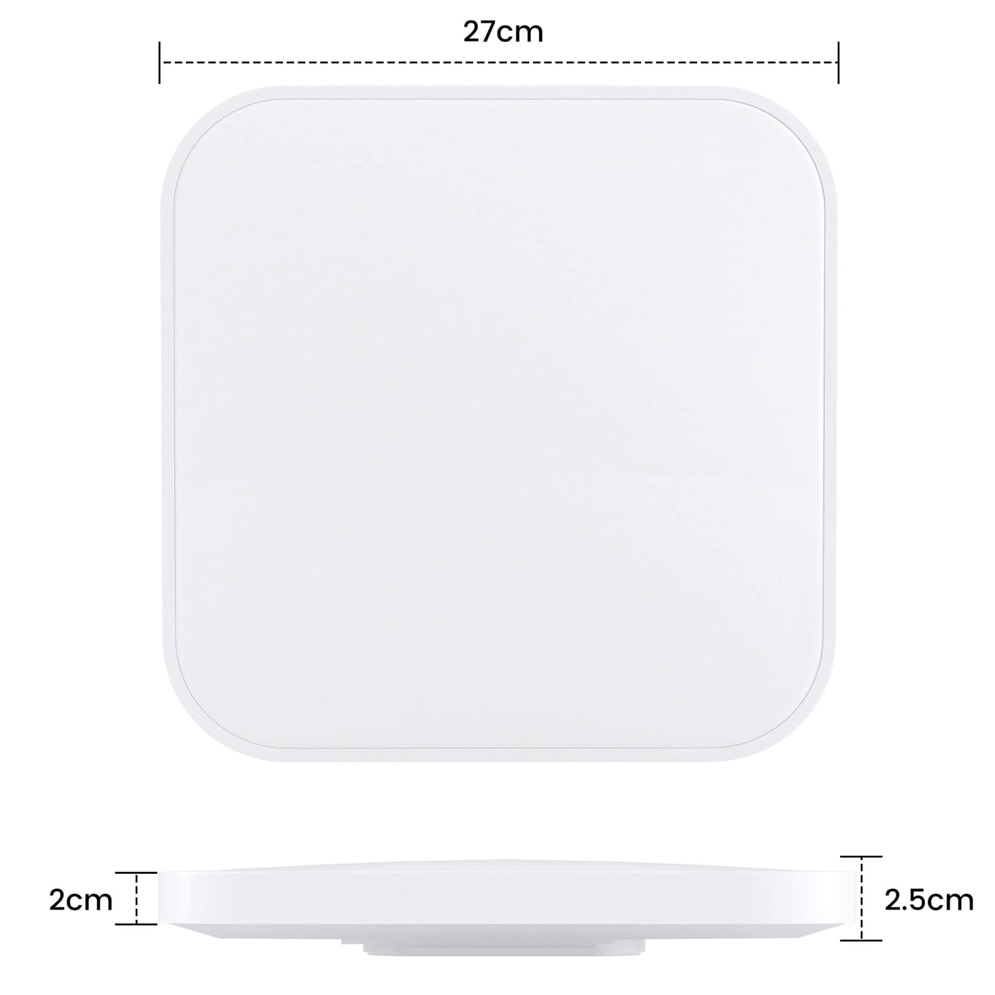 ZMH Deckenlampe LED Deckenleuchte Schlafzimmer - Schlafzimmerlampe Flach 27cm K¨¹chenlampe Warmwei? Badezimmerlampe IP44 Bad Deckenbeleuchtung Flurlampe Eckig Badlampe 19W f¨¹r K¨¹che Flur Badezimmer