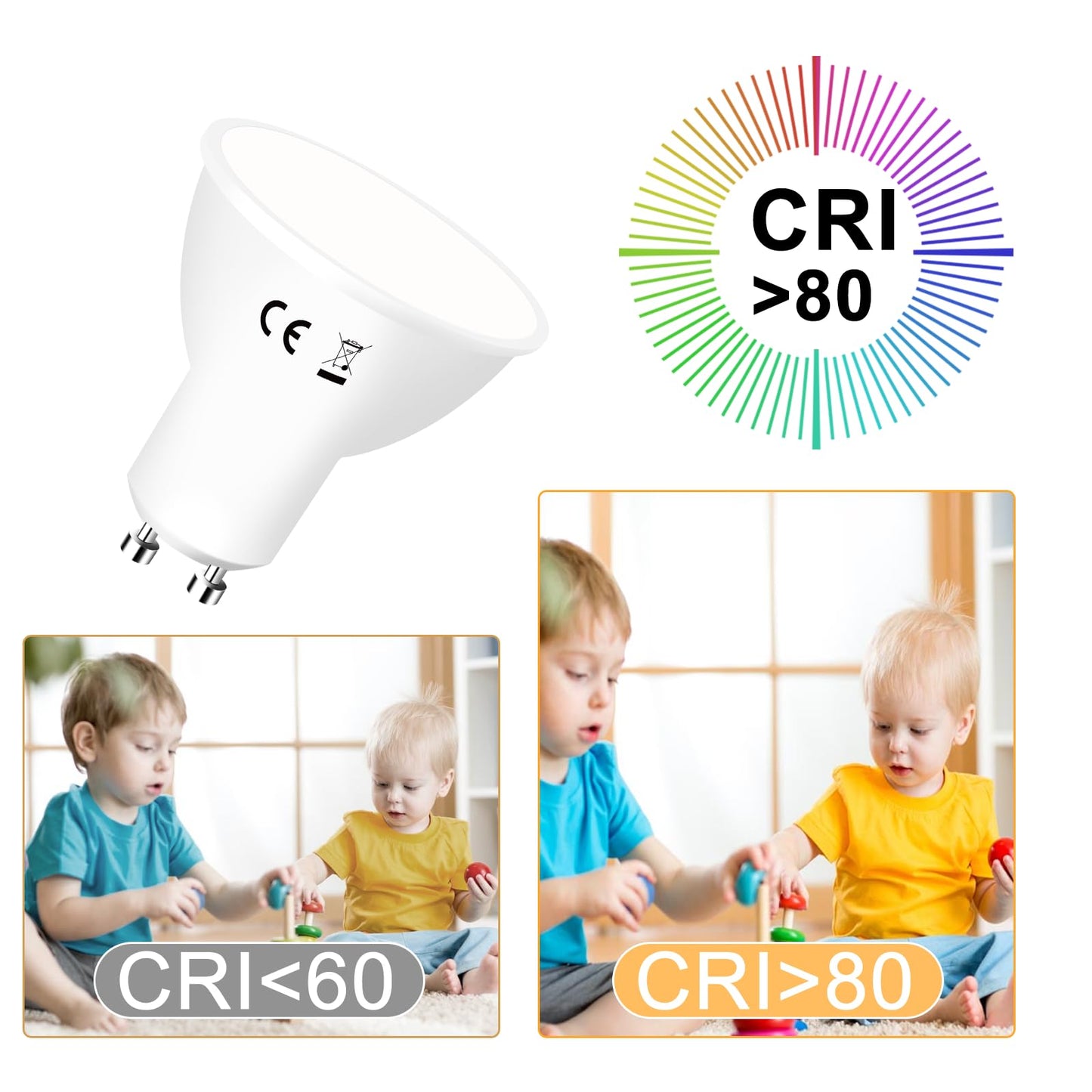 ZMH GU10 LED Warmweiss 6W Leuchtmittel Lampe Ersetzt 60W Gl¨¹hbirne 3000K Energiesparlampe Abstrahlwinkel 110¡ã Spot Nicht Dimmbar Reflektor Birne Gl¨¹hlampen Strahler Spot LED GU10 10 pack
