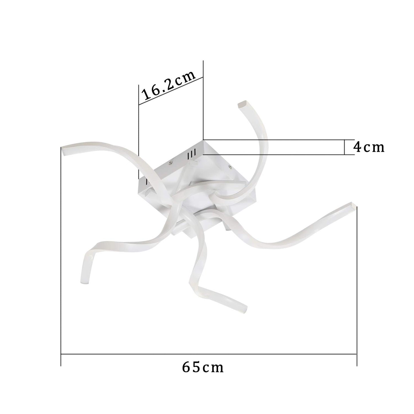 ZMH Deckenleuchte LED Deckenlampe Wohnzimmer Wei? Dimmbar 48W 65CM Wellenf?rmig Modern Design Schlafzimmerlampe Wohnzimmerlampe K¨¹chenlampe B¨¹rolampe Flurlampe mit Fernbedienung Deckenbeleuchtung