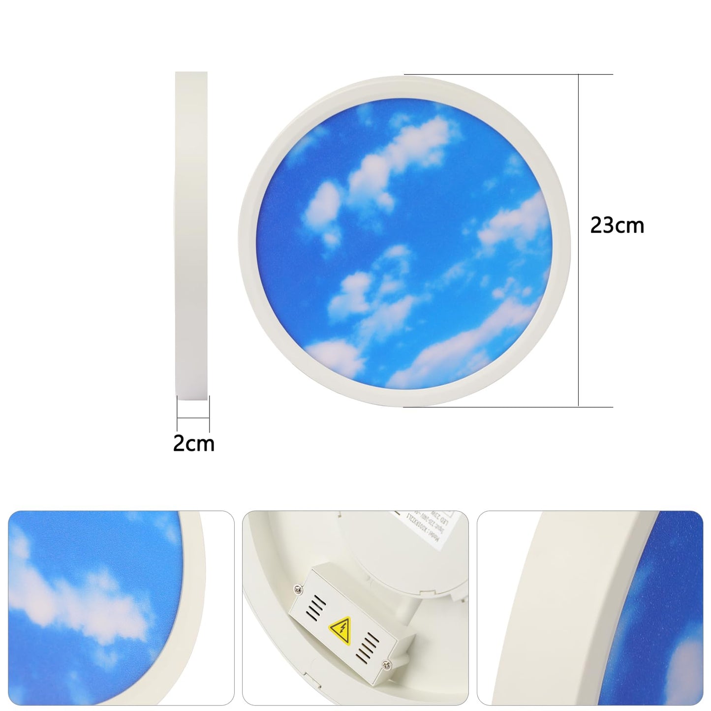 ZMH Deckenlampe LED Deckenleuchte Schlafzimmer - Schlafzimmerlampe Flach ?23cm Badezimmerlampe 4000K Kinderzimmer Badezimmer Deckenbeleuchtung Rund Flurlampe IP44 Badlampe 23W f¨¹r K¨¹che Flur Bad