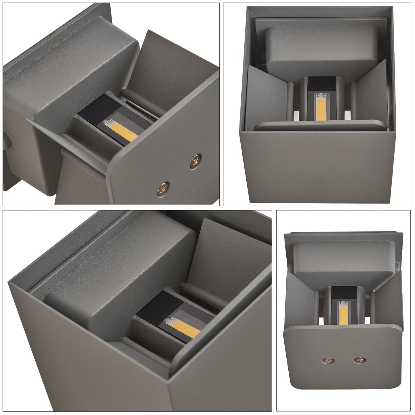 ZMH LED Wandleuchte Aussen Wandlampe innen - 4 St¨¹ck Au?enwandleuchten Up Down Leuchte Aussen 5 W IP65 Wasserdicht Au?enlampe Wand Wandbeleuchtung Grau Au?enleuchte Wandstrahler f¨¹r Hauswa