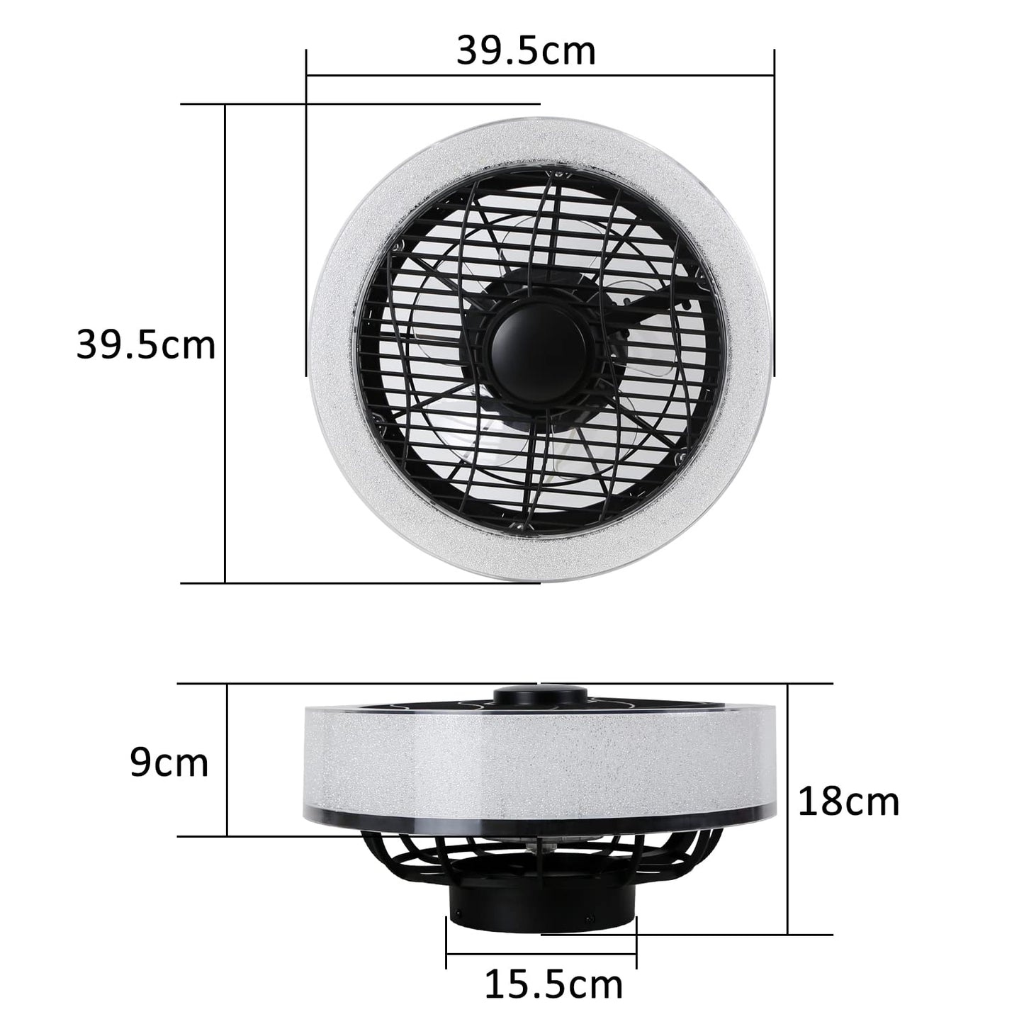 ZMH Led deckenventilator mit Beleuchtung - 39.5CM Modern Gro? Deckenlampe Fan Leise Fernbedienung Timing Wohnzimmerlampe Dimmbar Deckenleuchte Ventilator f¨¹r Schlafzimmer Wohnzimmer K¨¹che Esszimmer